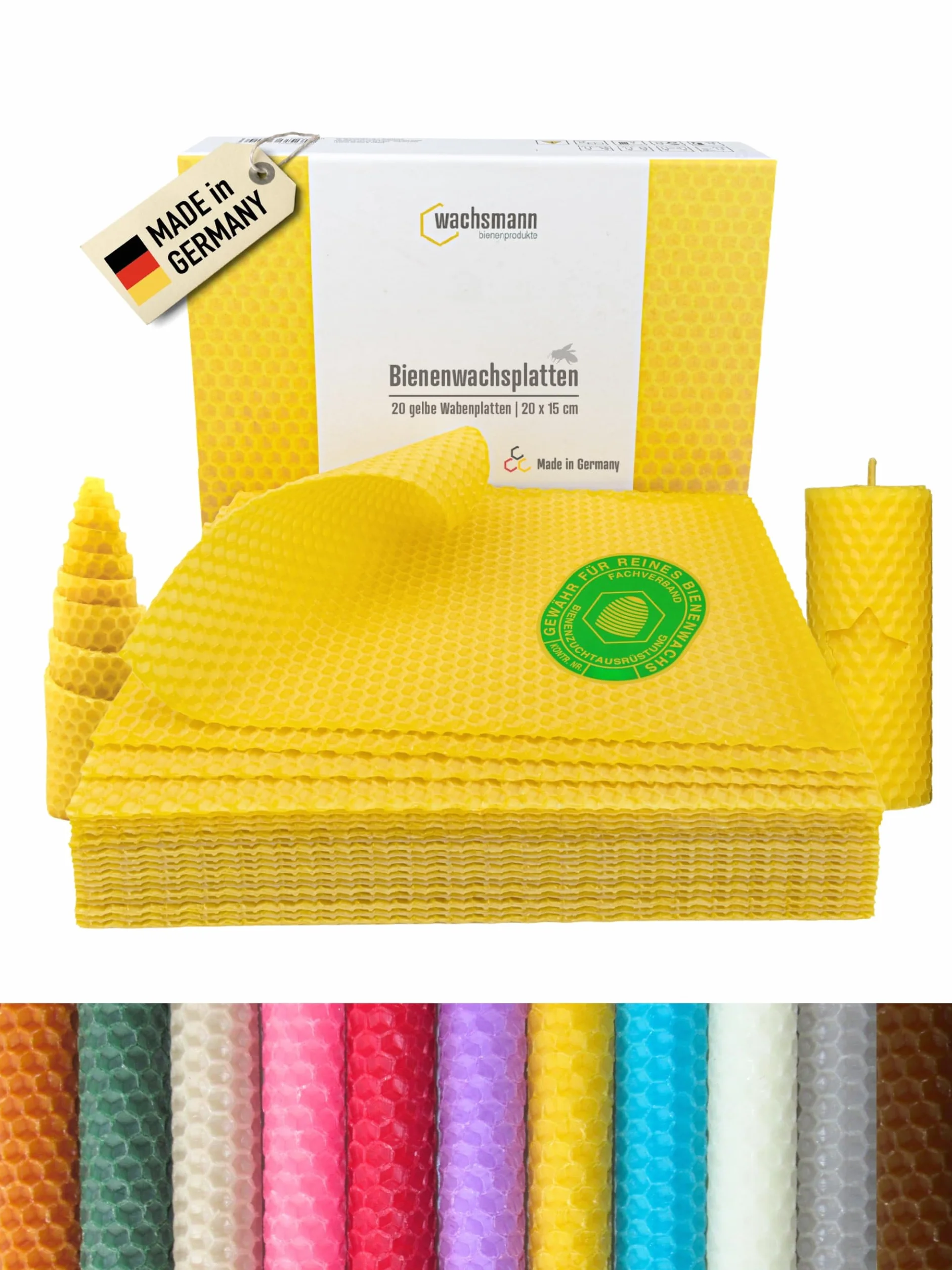 Wachsmann Cera d'api pura 100% Made in Germany fogli divisori per candele fai da te apicoltori