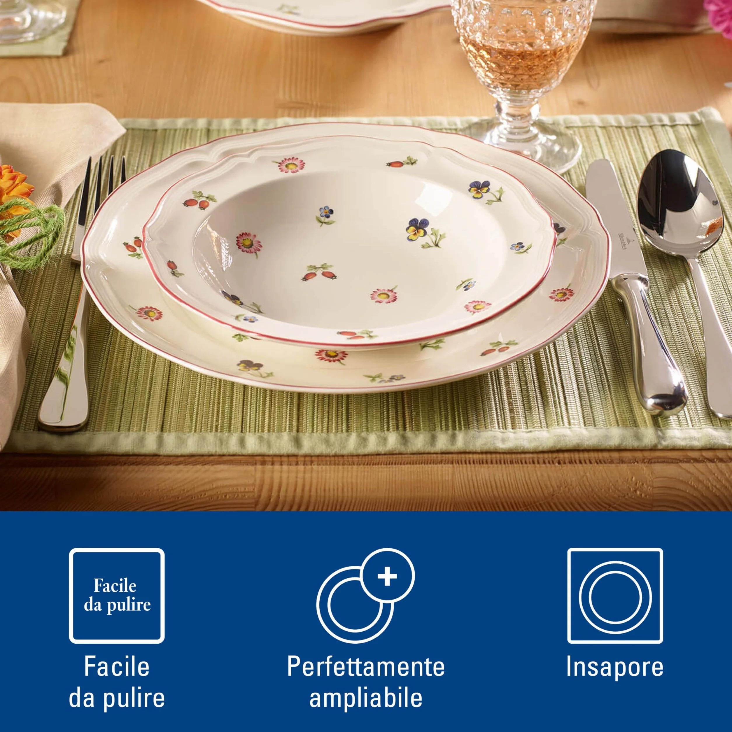 Villeroy & Boch - Petite Fleur Piatto Piano Bianco, Lavabile in Lavastoviglie, Adatto per Microonde, Stoviglie, Piatto Ceramica, Porcellana Premium
