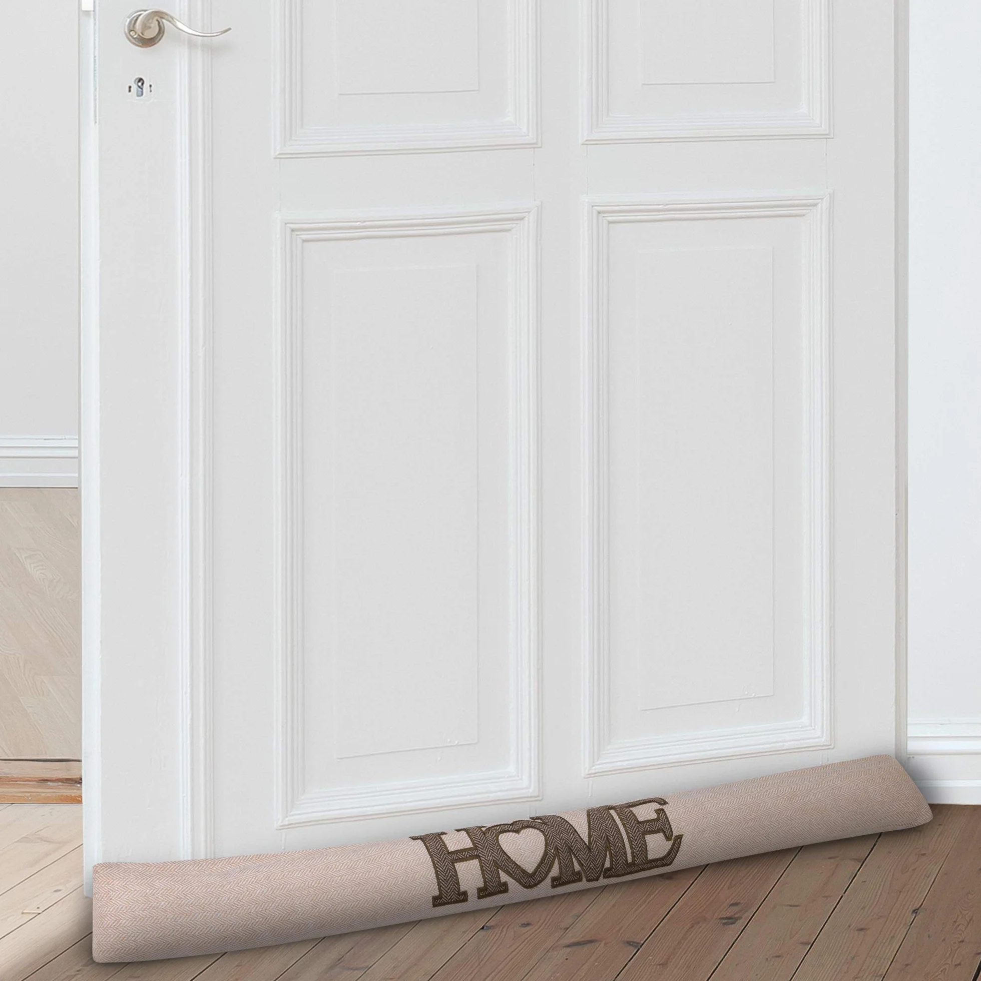 Beautissu Paraspifferi Imbottito per Porta e finestra Tuuli He L90xP8xA8 cm in Poliestere - paraspiffero Universale porte e finestre - paravento sottoporta Isolante - Contro Il Freddo - Beige