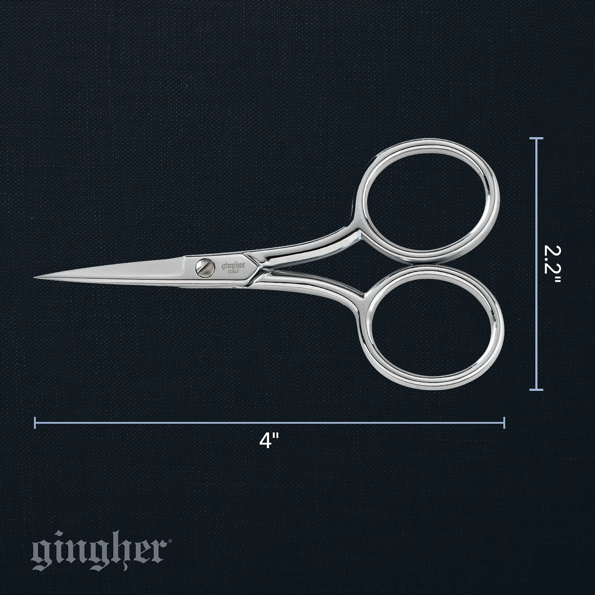 Gingher 4 Pollici Forbici da Ricamo Grande Manico
