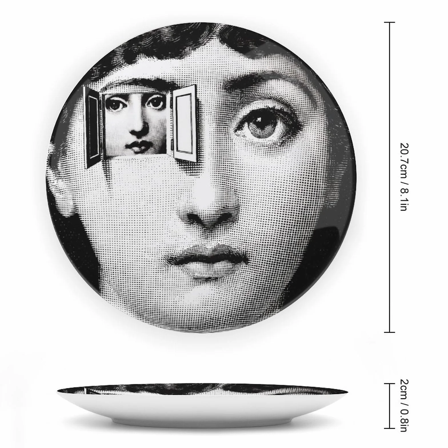 Piatto Decorativo Da Parete Lina Cavalieri Con Piastra Facciale Misteriosa 10,8inch