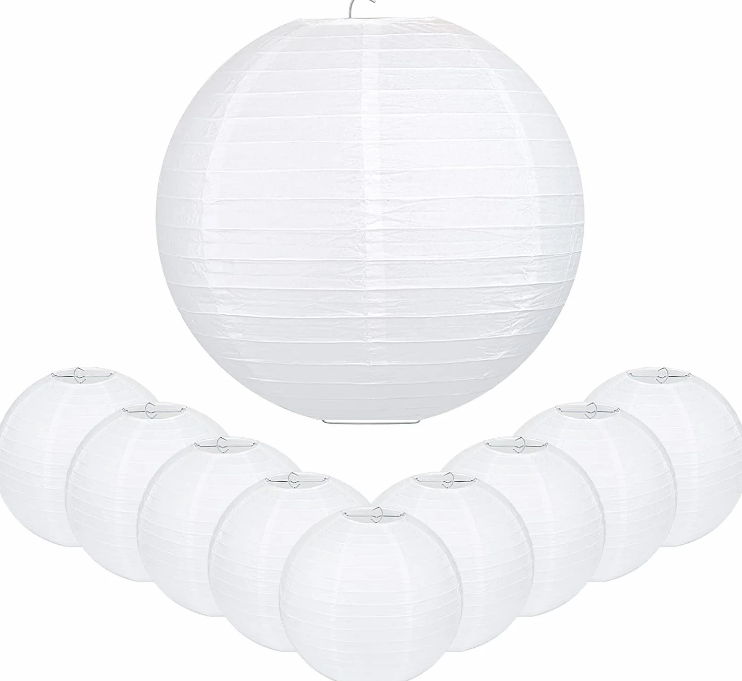 MIVIDE Lanterne di Carta Bianche 25 cm 20 Pezzi Decorative per Matrimoni