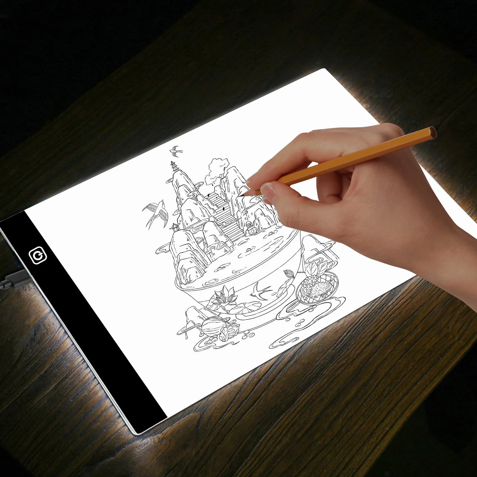 Light Box A5 LED Light Pad di Disegno con Luminosità Regolabile per Animazione