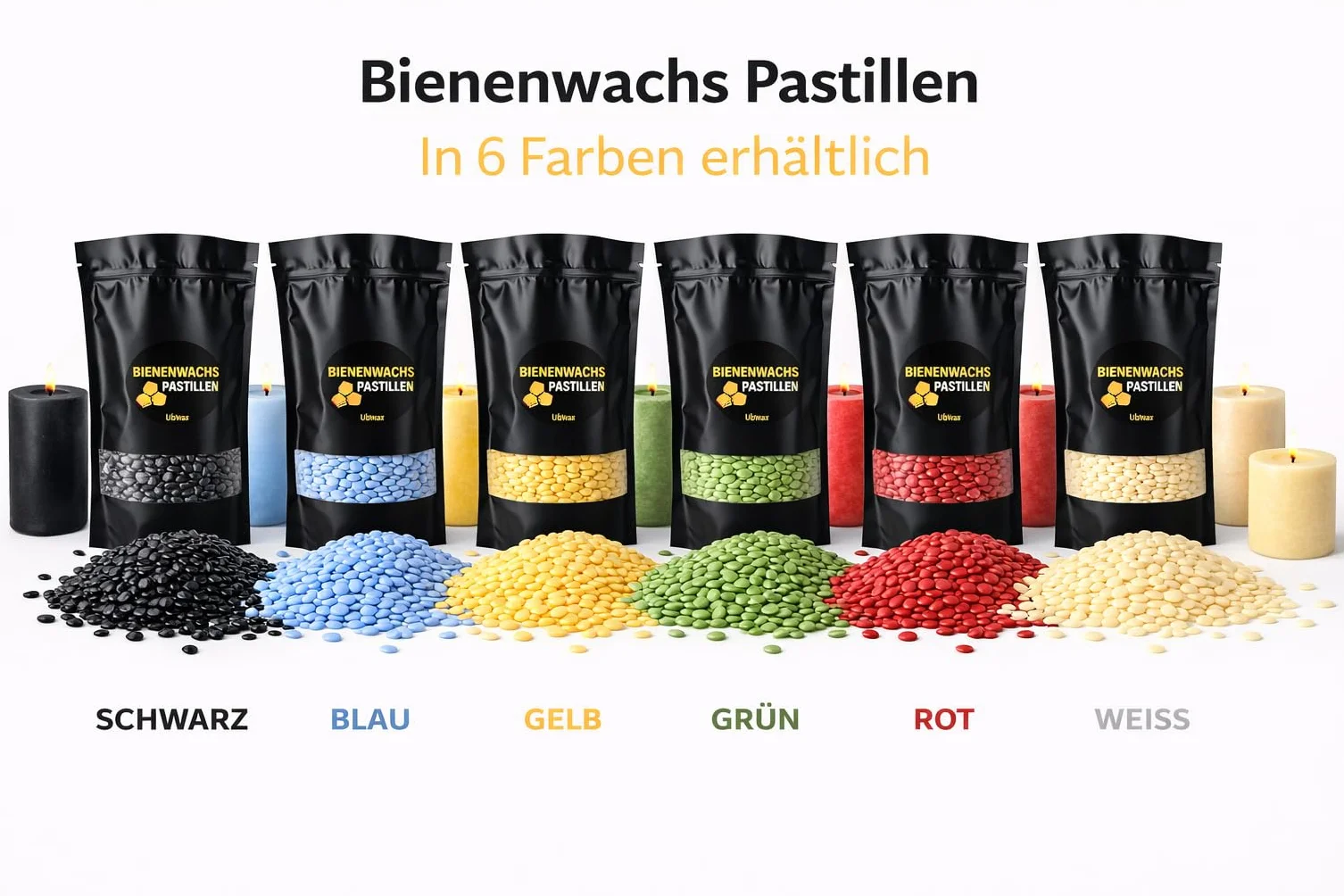 Pastiglie di Cera d'api Fai da Te – Profumo Naturale, Versatile per Candele e Cosmetici (Nero, 1000g)