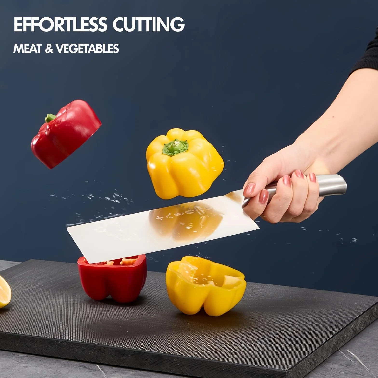 SHI BA ZI ZUO Mannaia Cinese Coltello da Cucina Argento YZH001