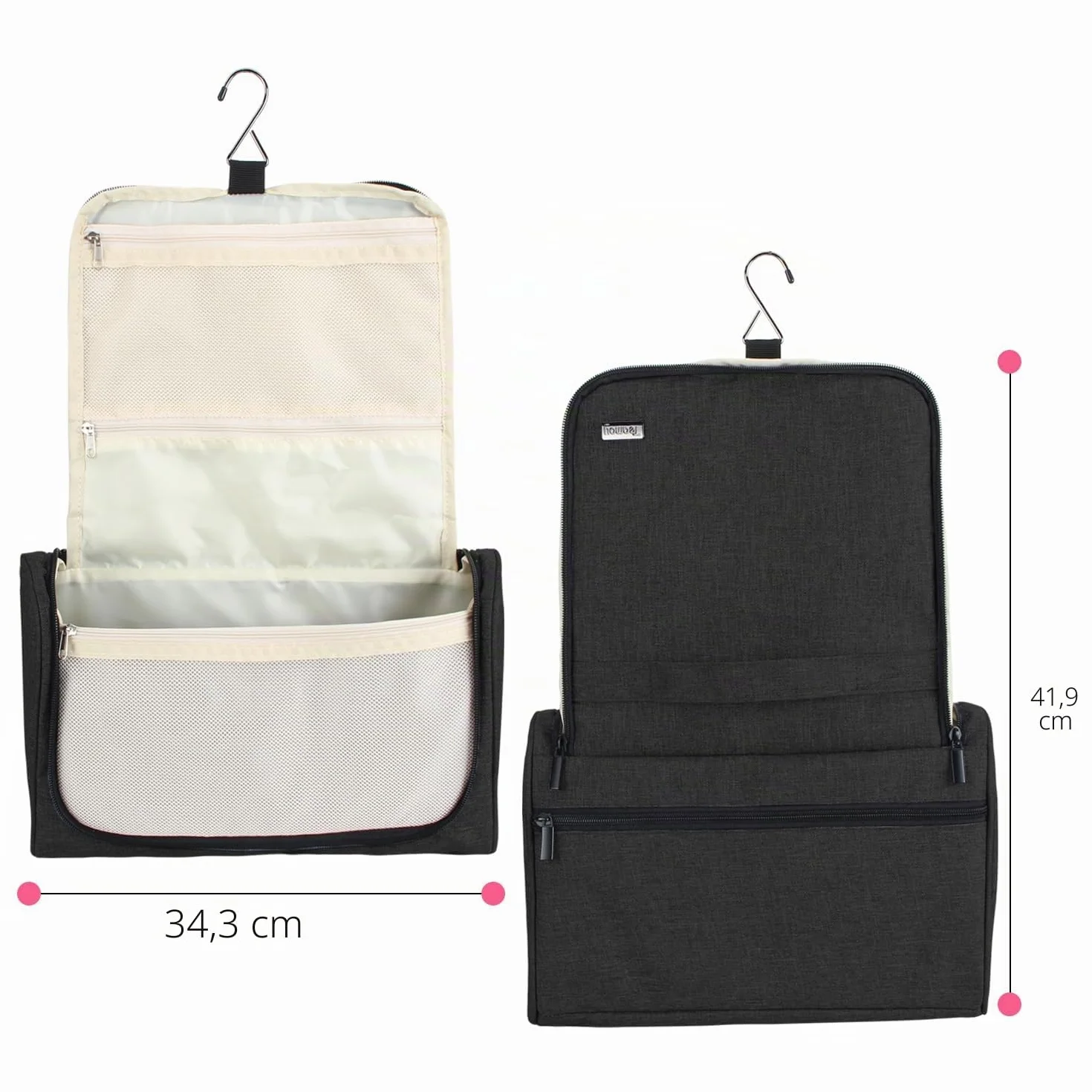 Teamoy Porta da Viaggio Compatibile con Dyson Airwrap Styler, Borsa a Muro Organizzatrice Portatile, Porta asciugacapelli con Gancio, Nero