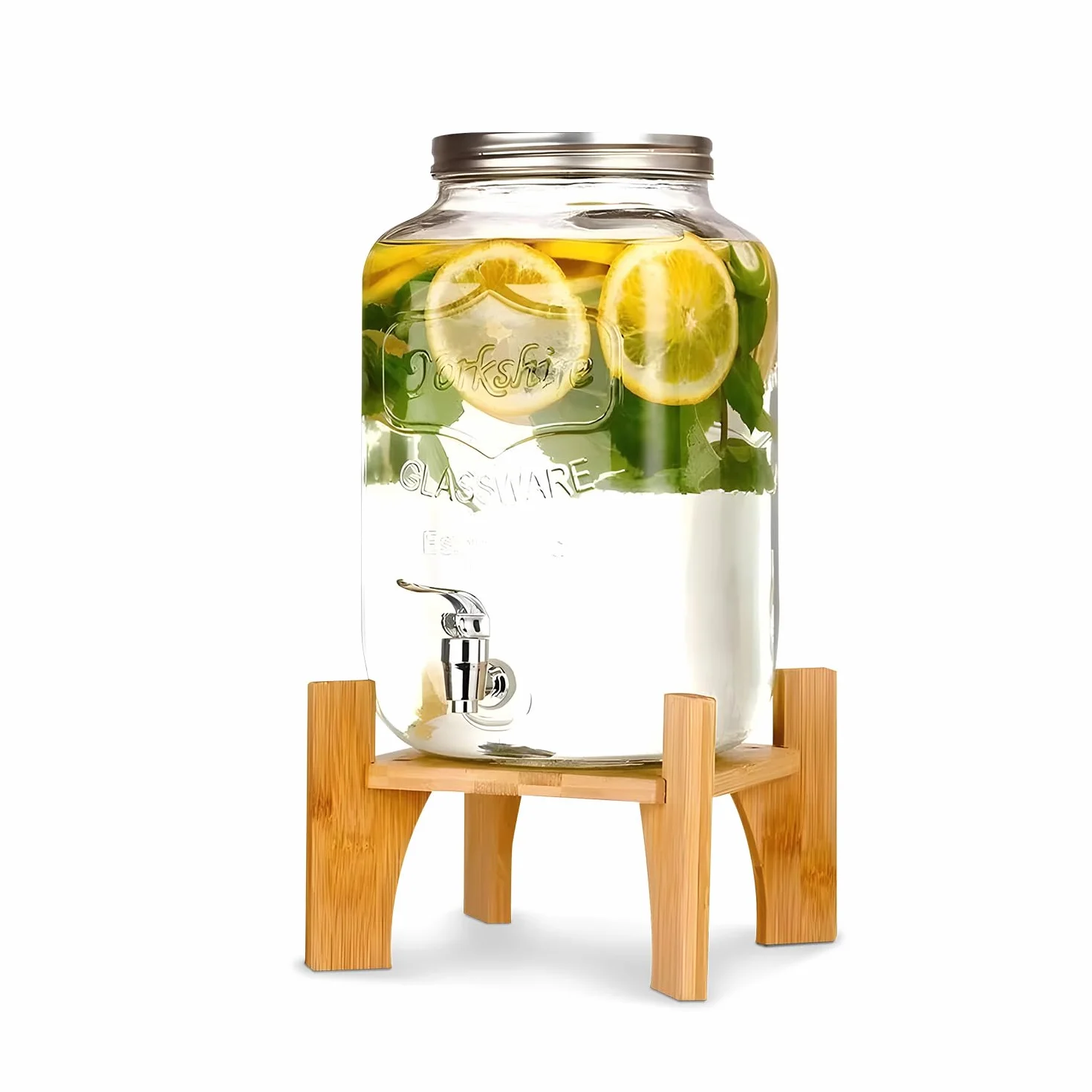 Avilia Dispenser Bevande in Vetro 8 Litri Rubinetto Acciaio Inox per Acqua e Bibite con Infusore