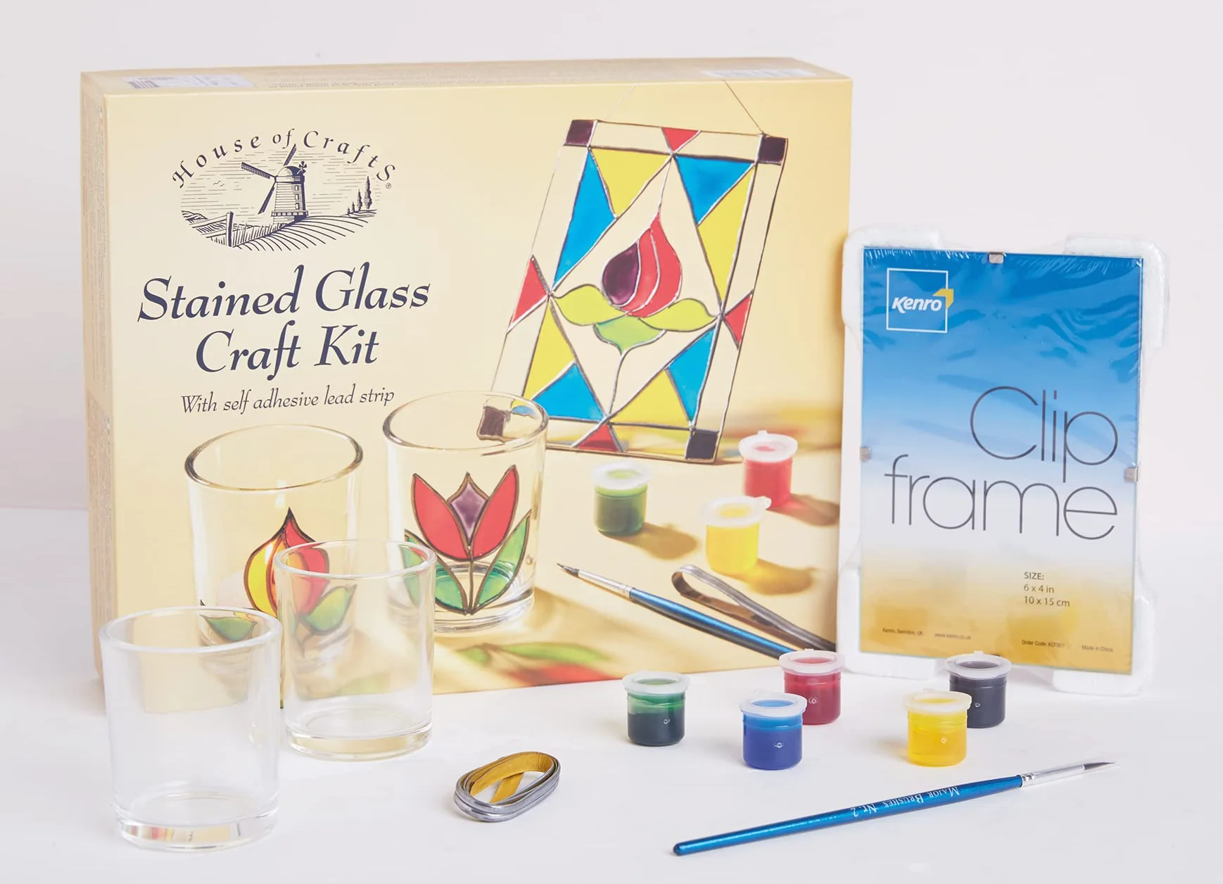 House Of Crafts Kit Bricolage Vetro Colorato per Principianti, Set Hobby con Vetro Votivo e Acchiappasole