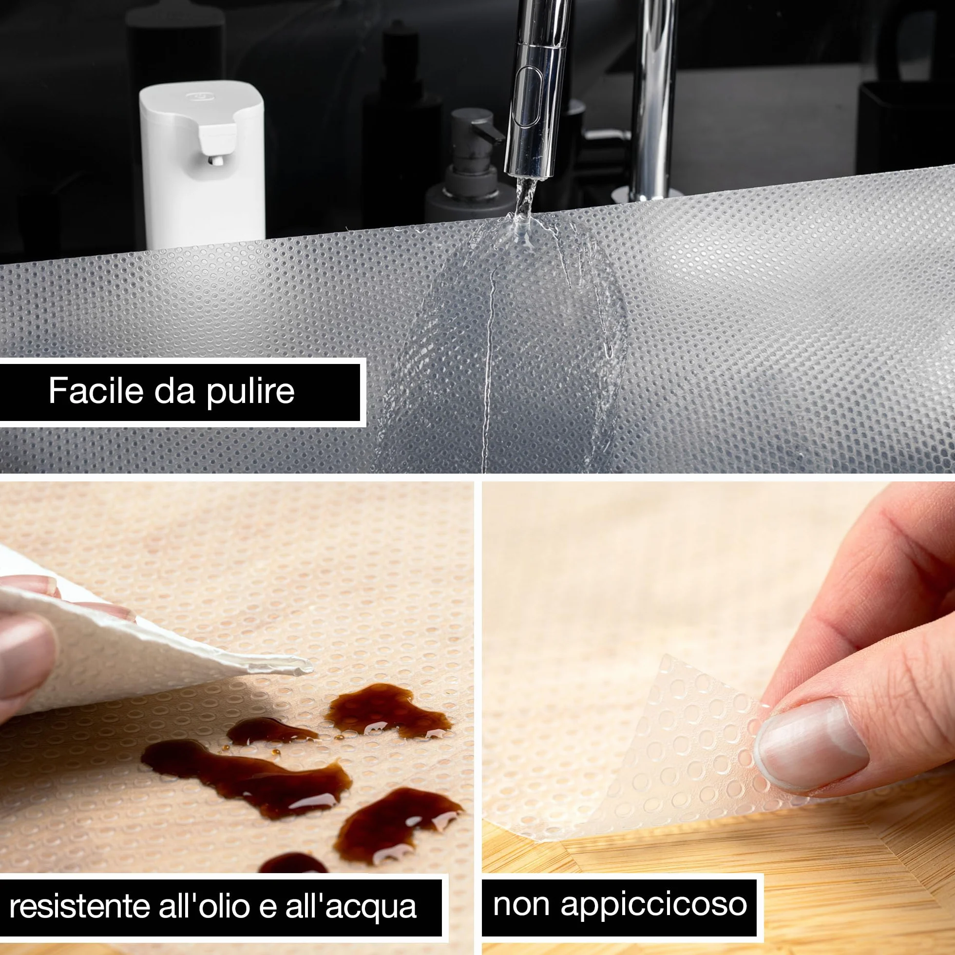 Moritz & Moritz 4x Rivestimento Cassetti Cucina 50x150 cm Tappetino antiscivolo - Incl. 20 adesivi