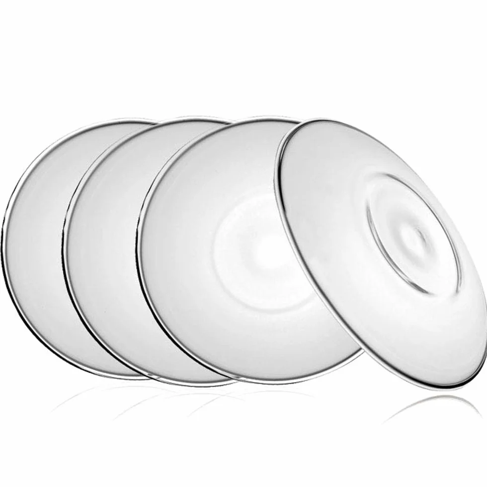 12cm Piattino Vetro Set di 4 Adatta Perfettamente per la Tazza Vetro, Set di 4 Piattino Grande