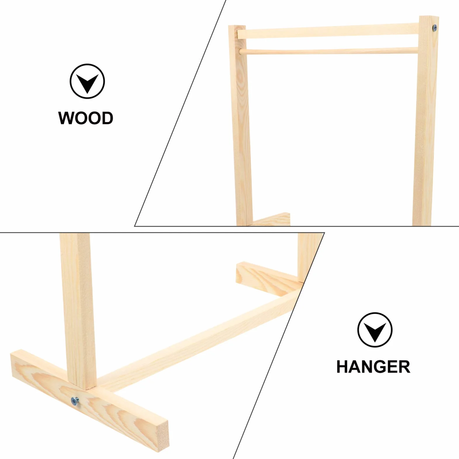 Appendiabiti Legno per Bambole Grucce Vestiti Accessori Giocattoli Organizzatore