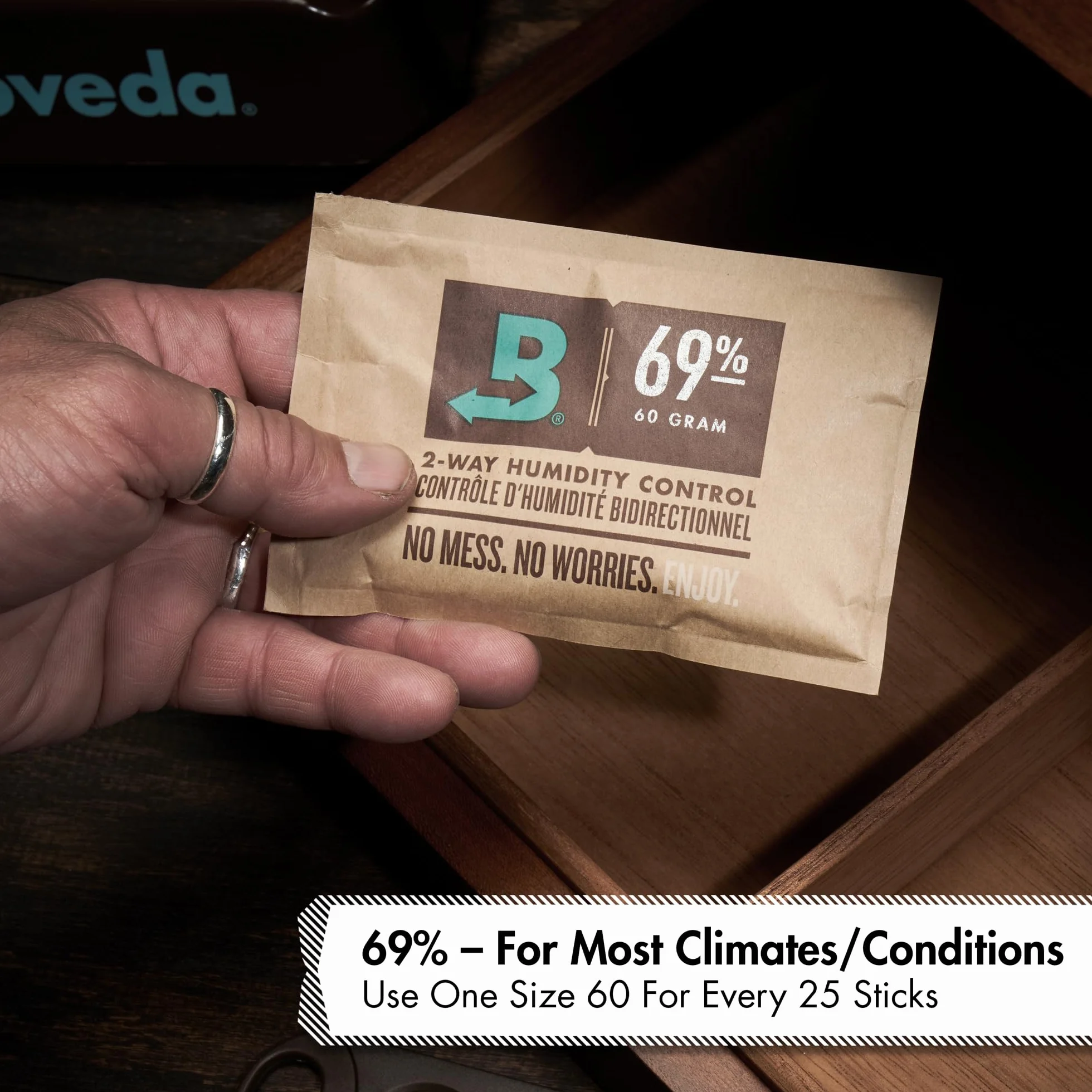 Boveda regolatore di umidità a 2 vie UR 69% per sigari humidor 4 pezzi