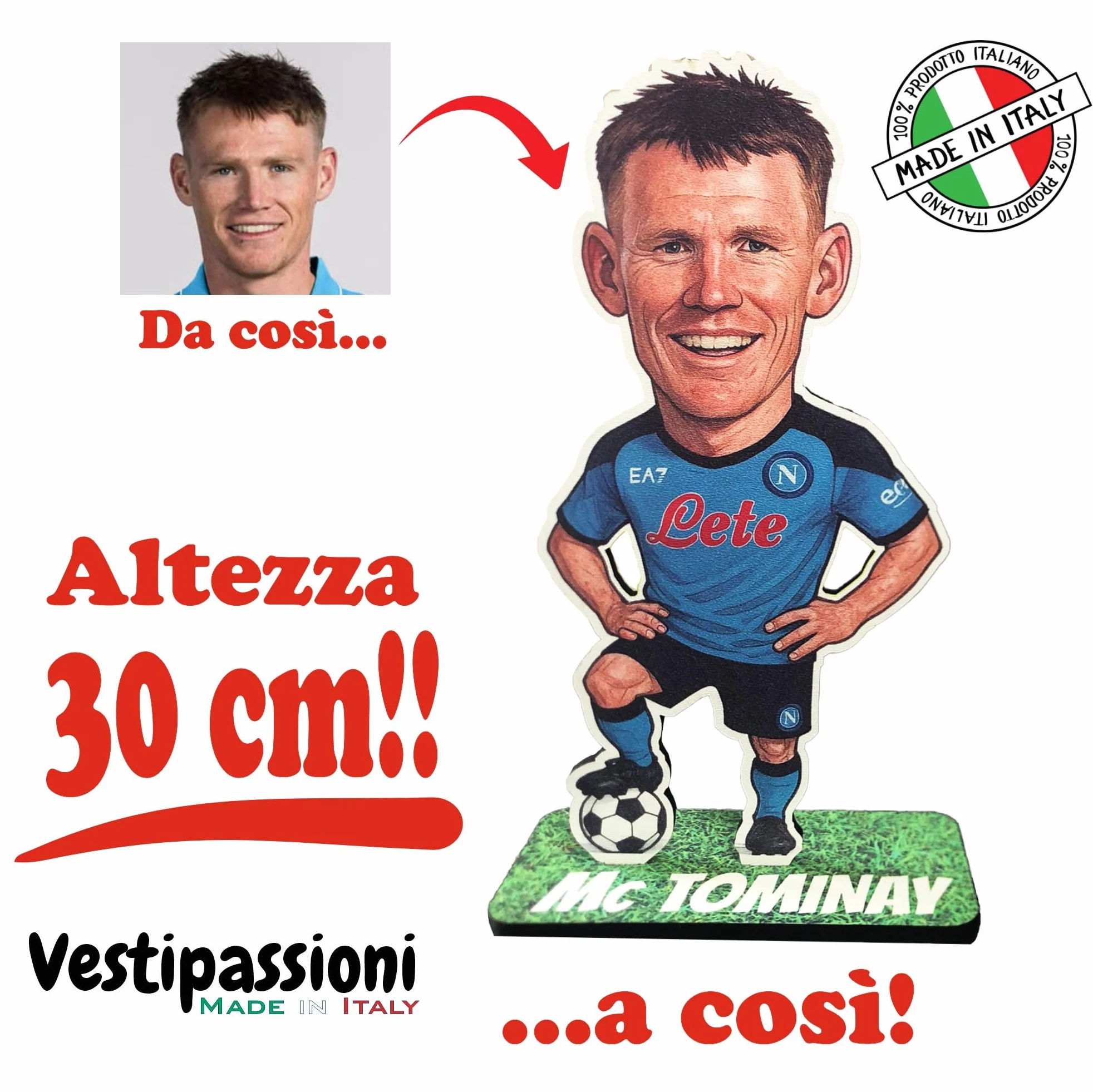 Personalizzata Caricatura su MDF 30 cm Regalo Originale Uomo Donna