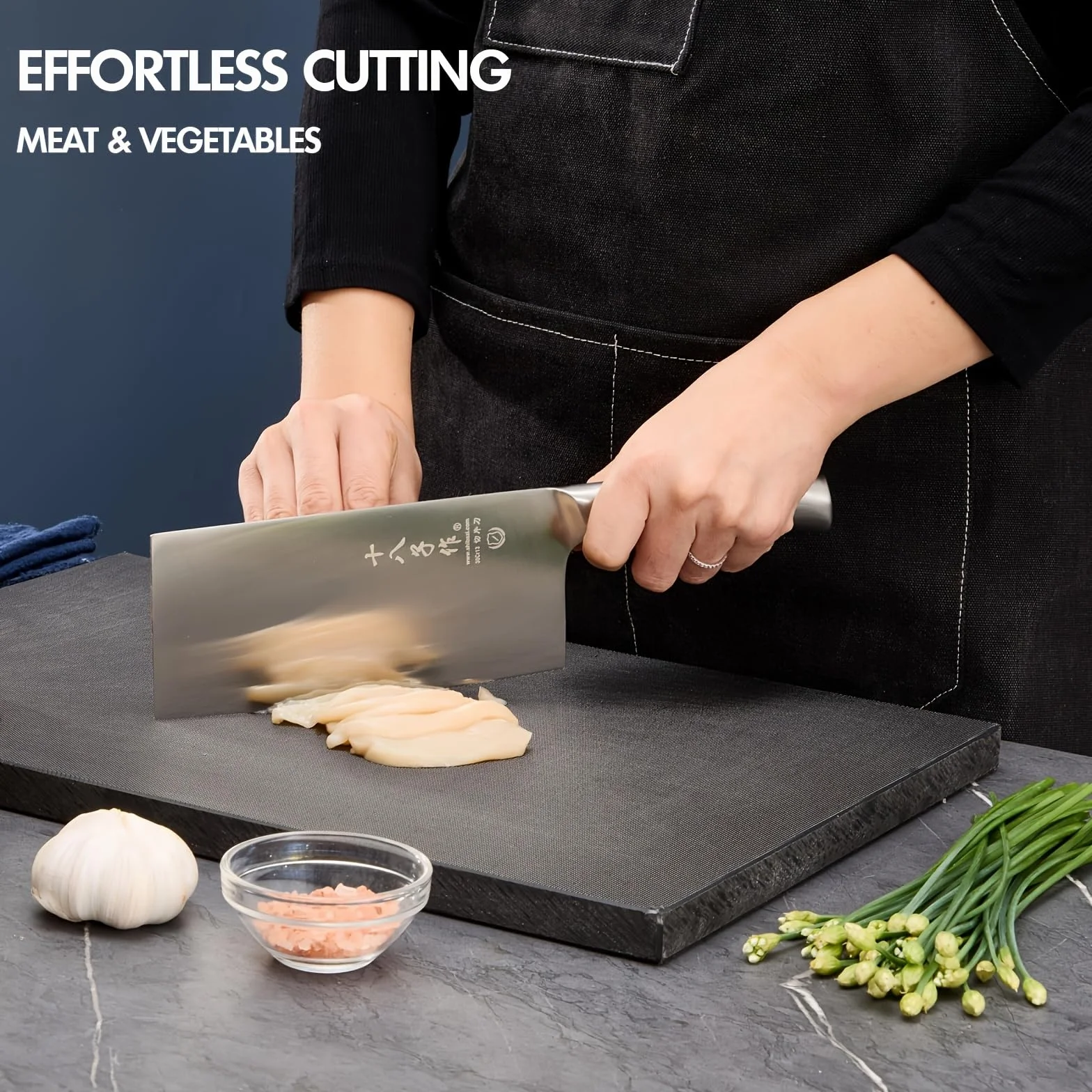 SHI BA ZI ZUO Mannaia Cinese Coltello da Cucina Argento YZH001