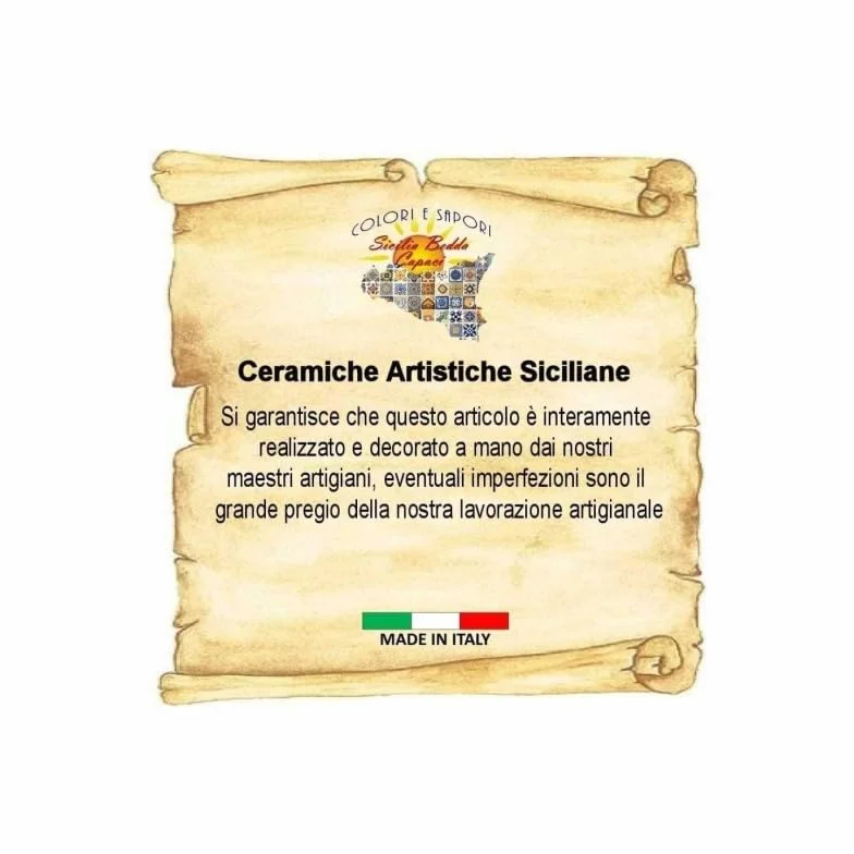 Piatto ornamentale in ceramica siciliana Ø 25 cm
