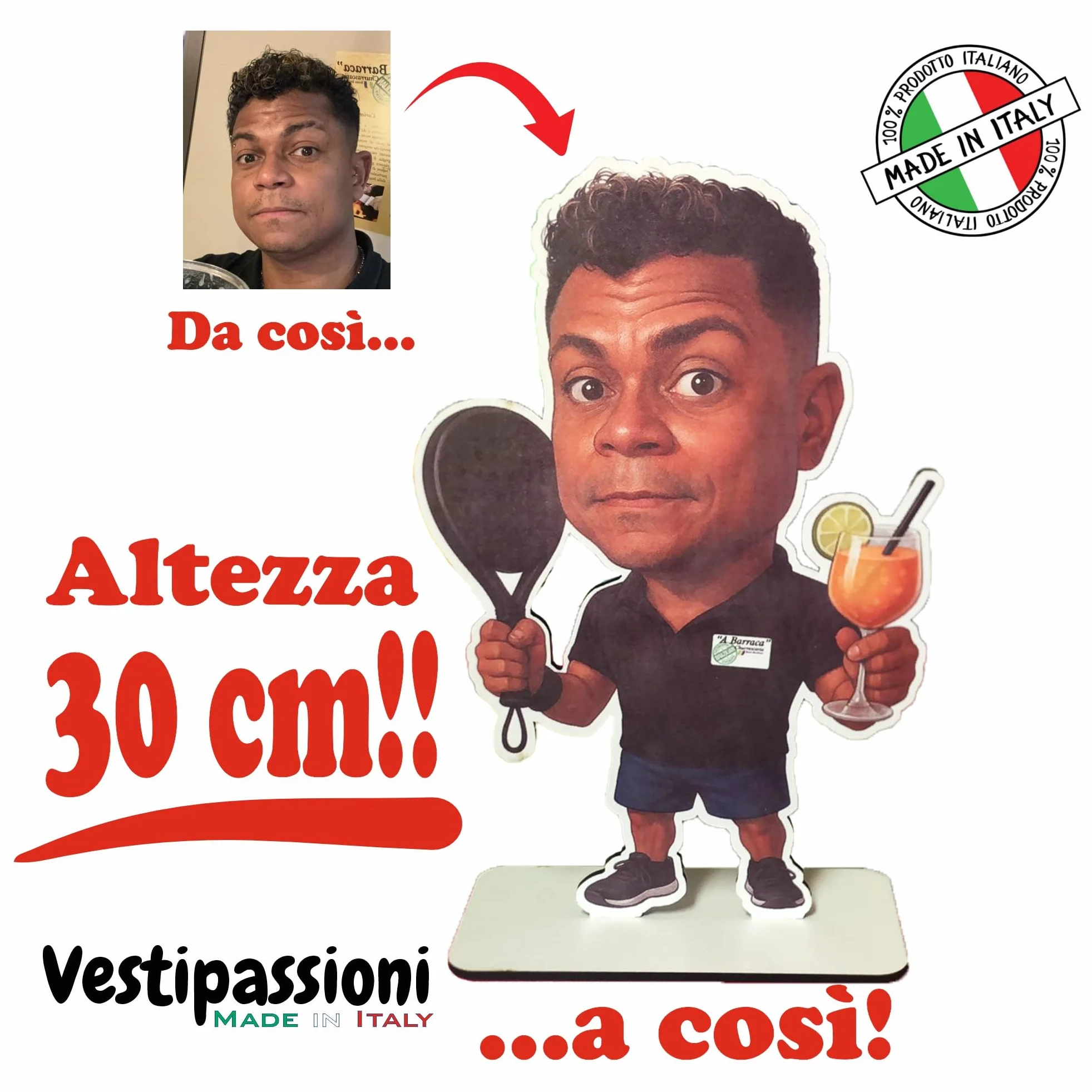 Personalizzata Caricatura su MDF 30 cm Regalo Originale Uomo Donna