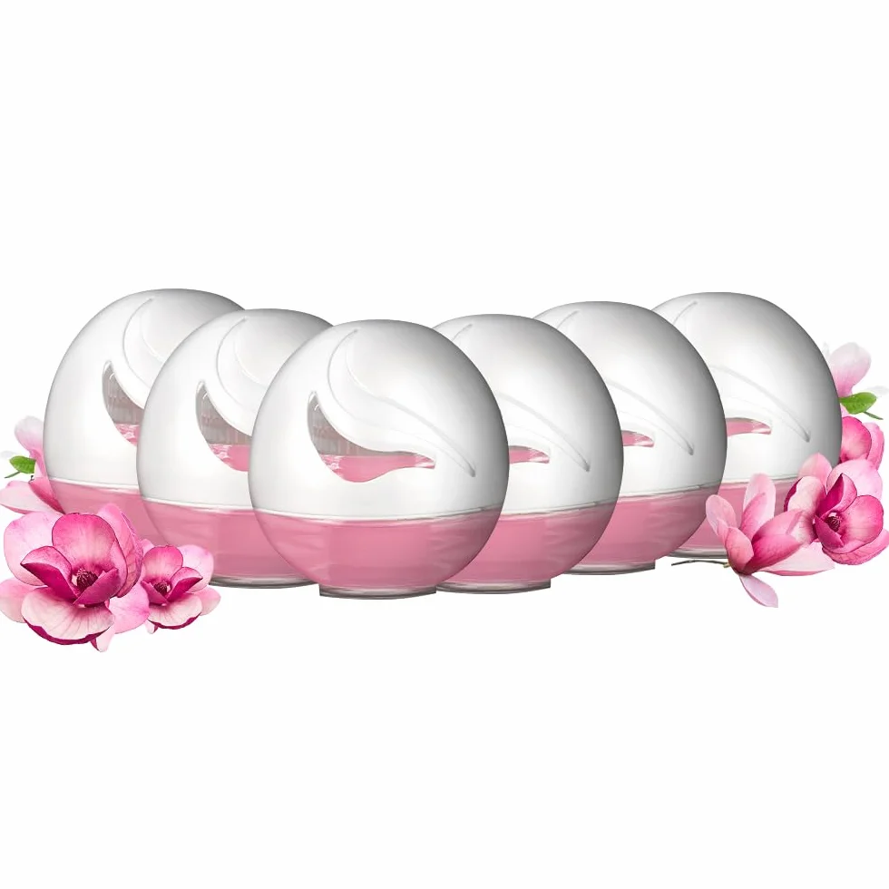 Airwick Profumatore per Bagno, Confezione da 6 Profumatori Active Fresh Bagno da 74ml, al profumo di Magnolia, Deodorante Ambiente 75ml