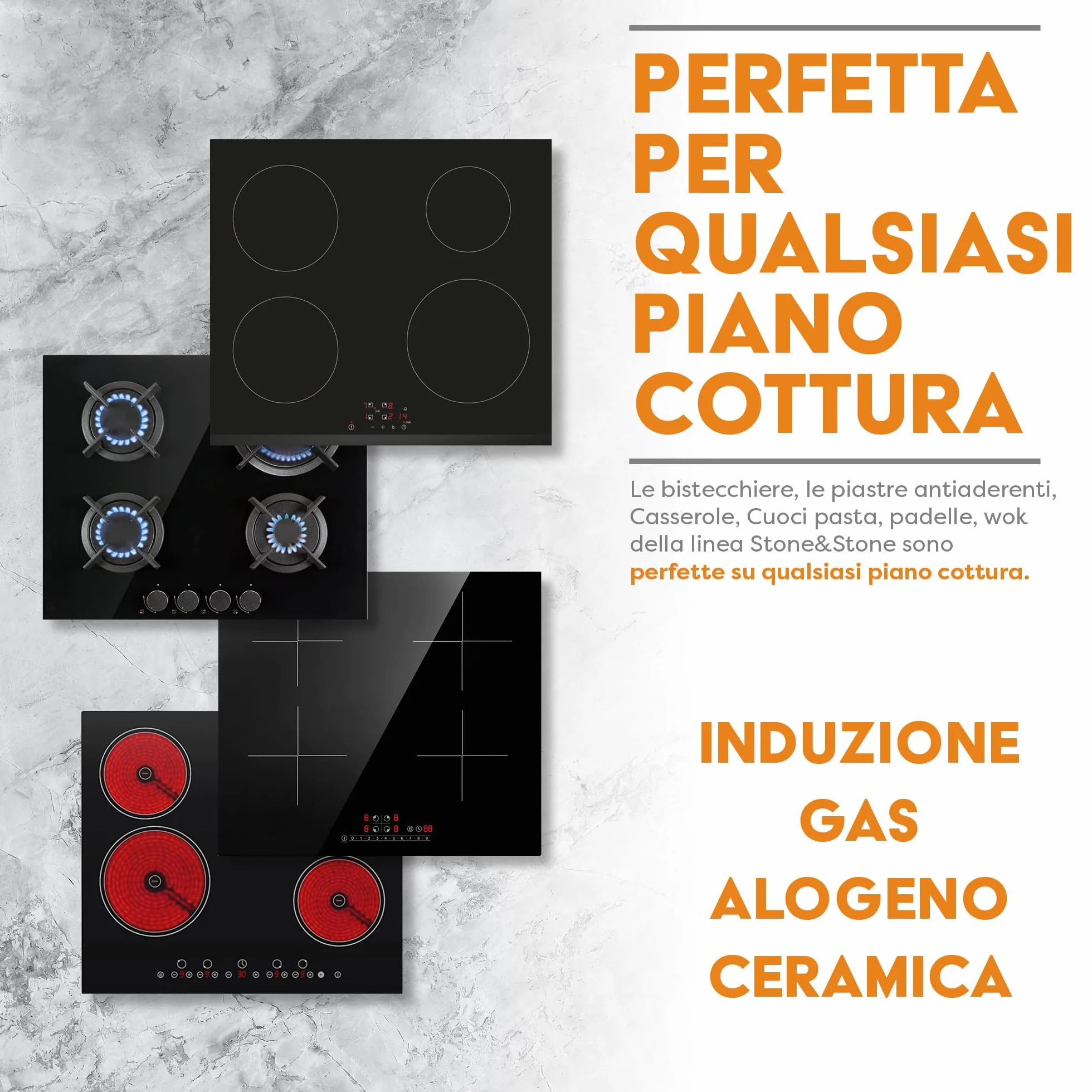 Stone&Stone Pentolino 16cm da latte/brodo a induzione totale alluminio acciaio professionale estremamente antiaderente sviluppata con tecnologia tedesca piccola pentola casseruola