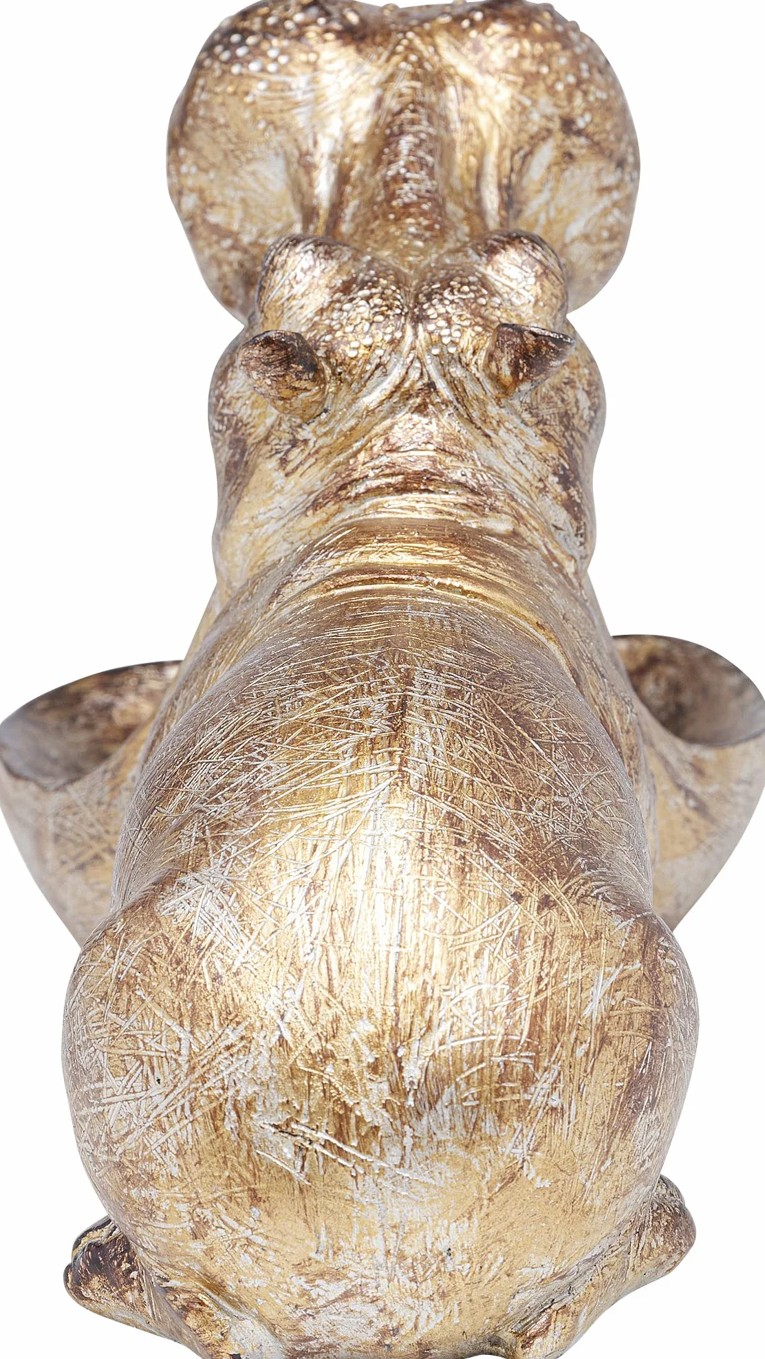Design figura decorativa Hungry Hippo bronzo 17x15x27 cm poggiaoggetti portacaramelle