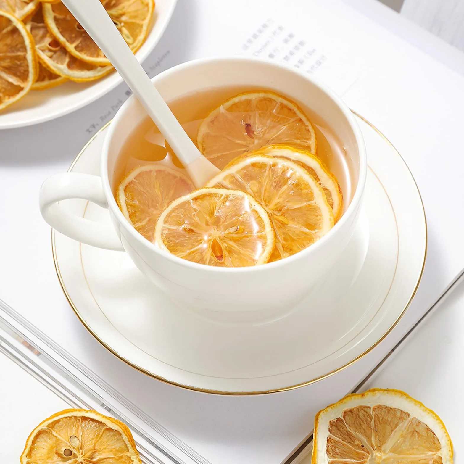 Fette di limone disidratate | Fette di limone naturale puro 80 g | Adatto per spezie per la decorazione di bevande