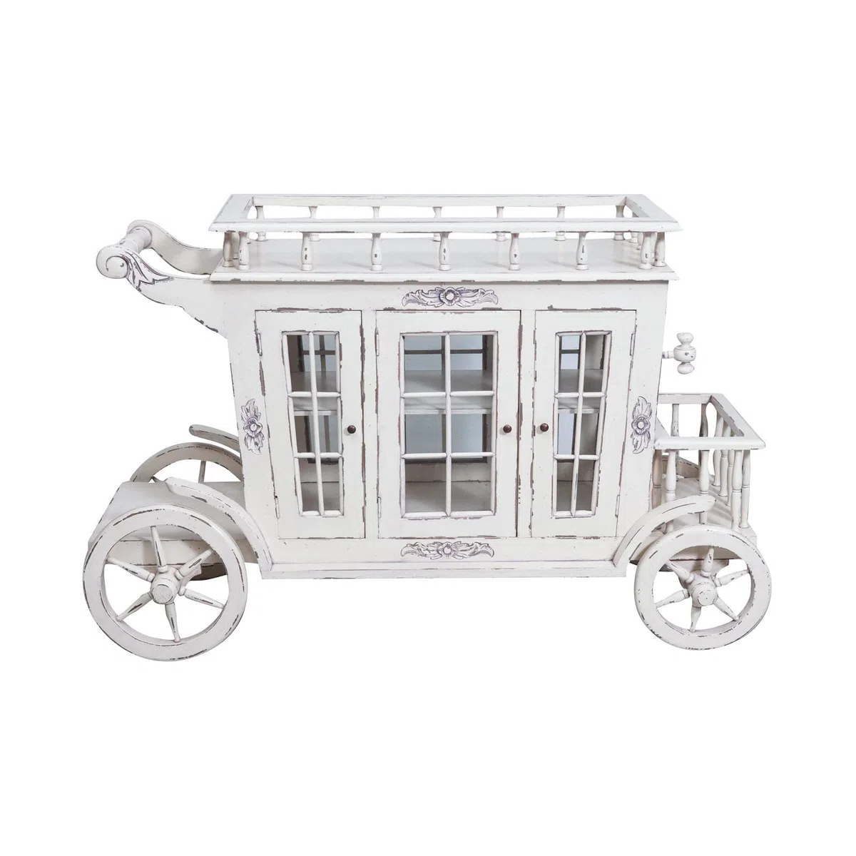 Biscottini ​​Carrello Porta liquori 124x44x82 cm | Mobile Bar per casa in Legno di Mogano | Porta Bottiglie di liquore