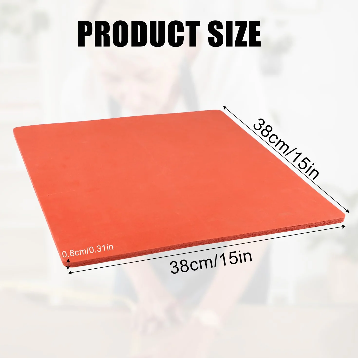 Tappetino per Pressa a Caldo in Silicone 38x38cm 0,8cm Doppio Lato Resistente al Calore