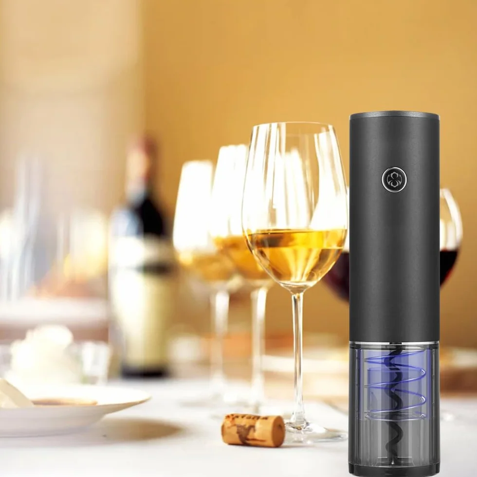 Cavatappi Elettrico Professionale Ricaricabile USB Nero con Taglia Capsule