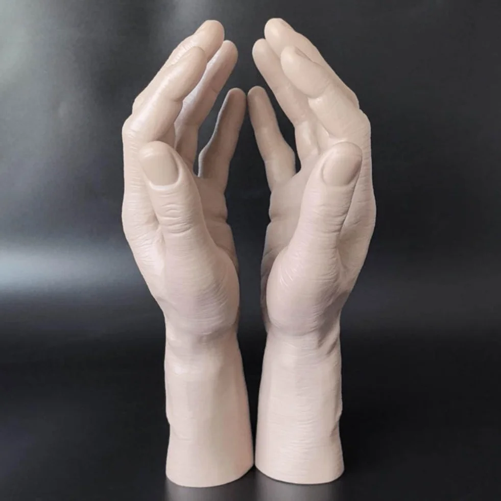 Manichino a Grandezza Naturale in PVC Realistico Mano Sinistra e Destra per Gioielli Guanti Display
