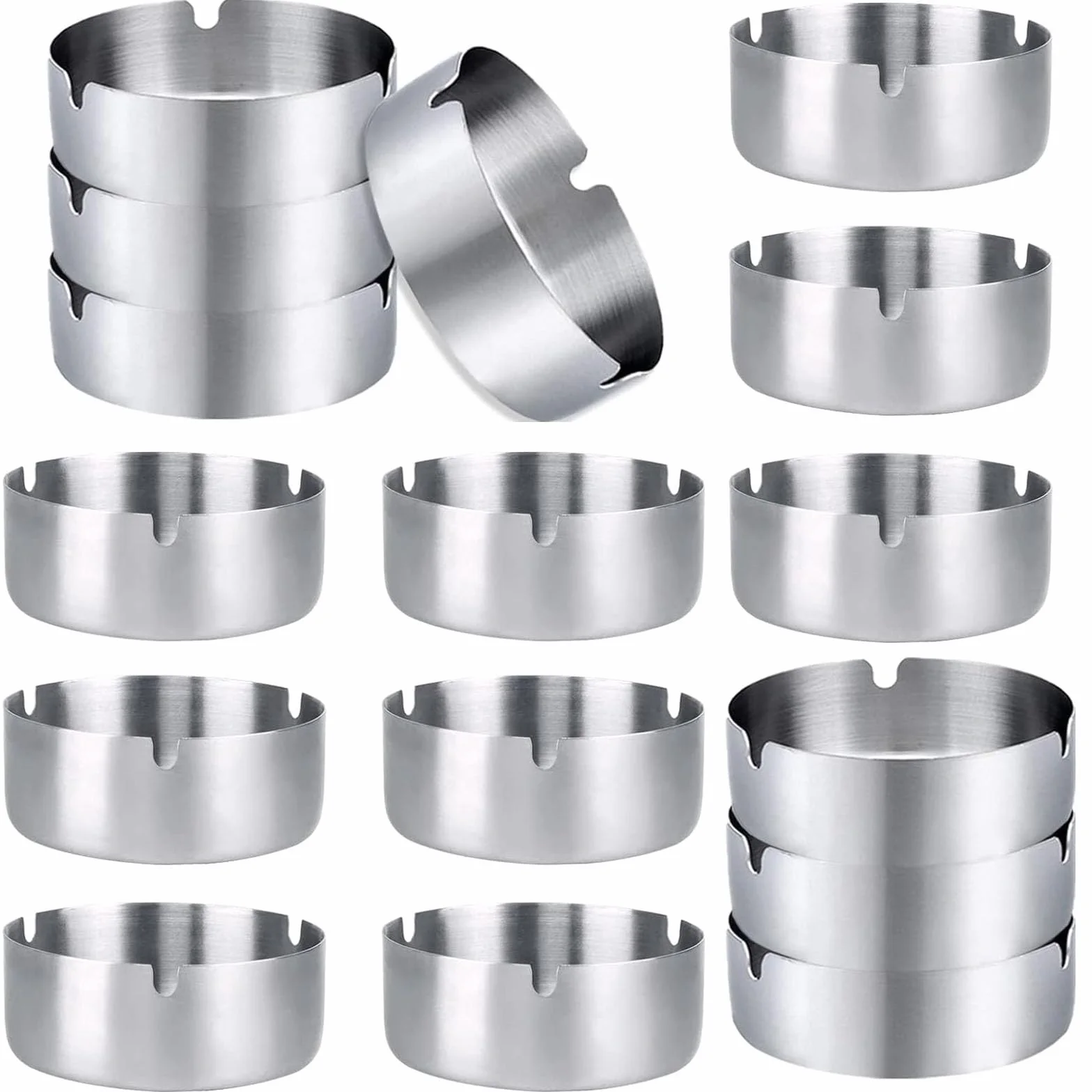 Posacenere Rotondo in Acciaio Inox 8 cm Confezione 16