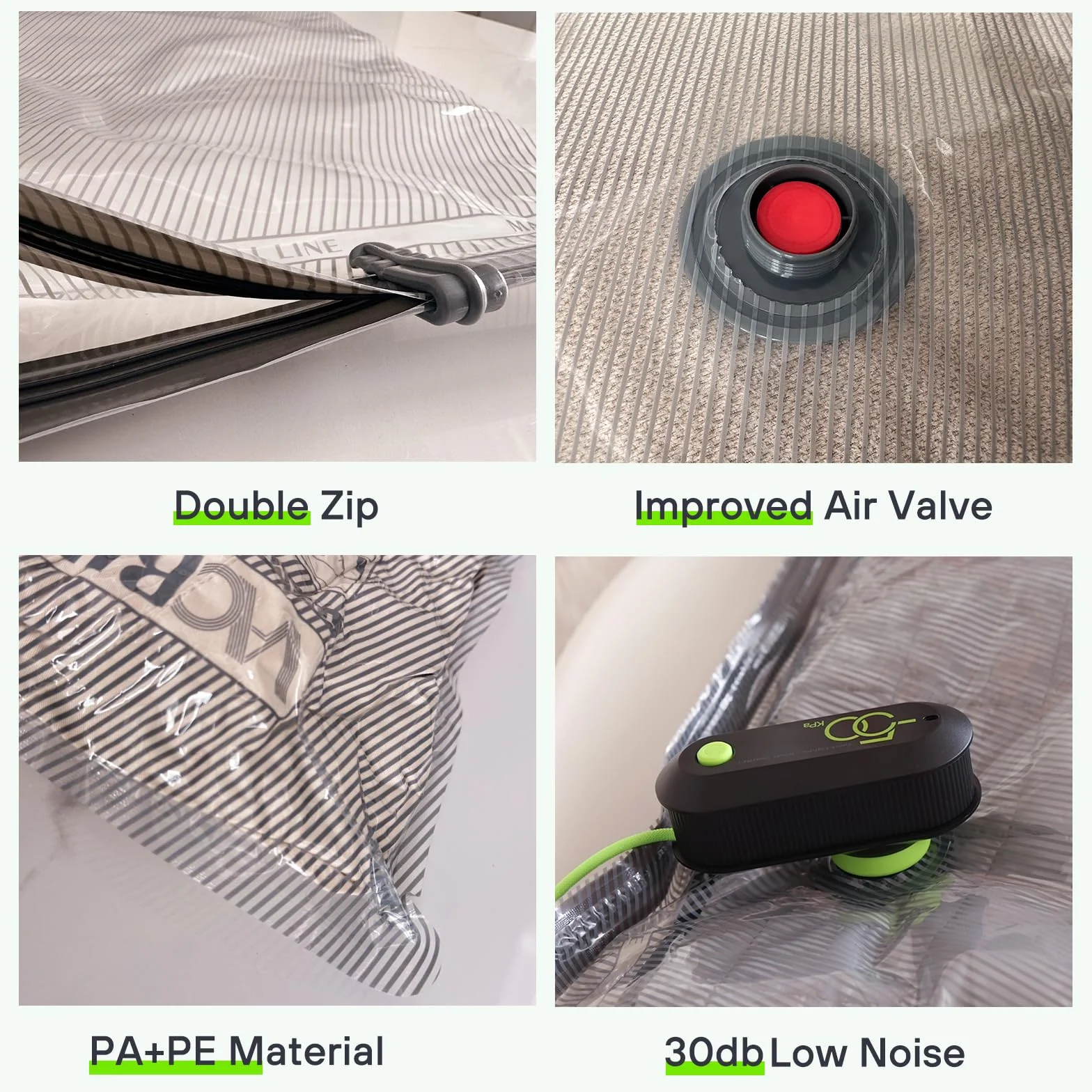 Sacchetti Sottovuoto Vestiti Viaggio con Pompa USB, Set di 12 Buste Riutilizzabili Salvaspazio