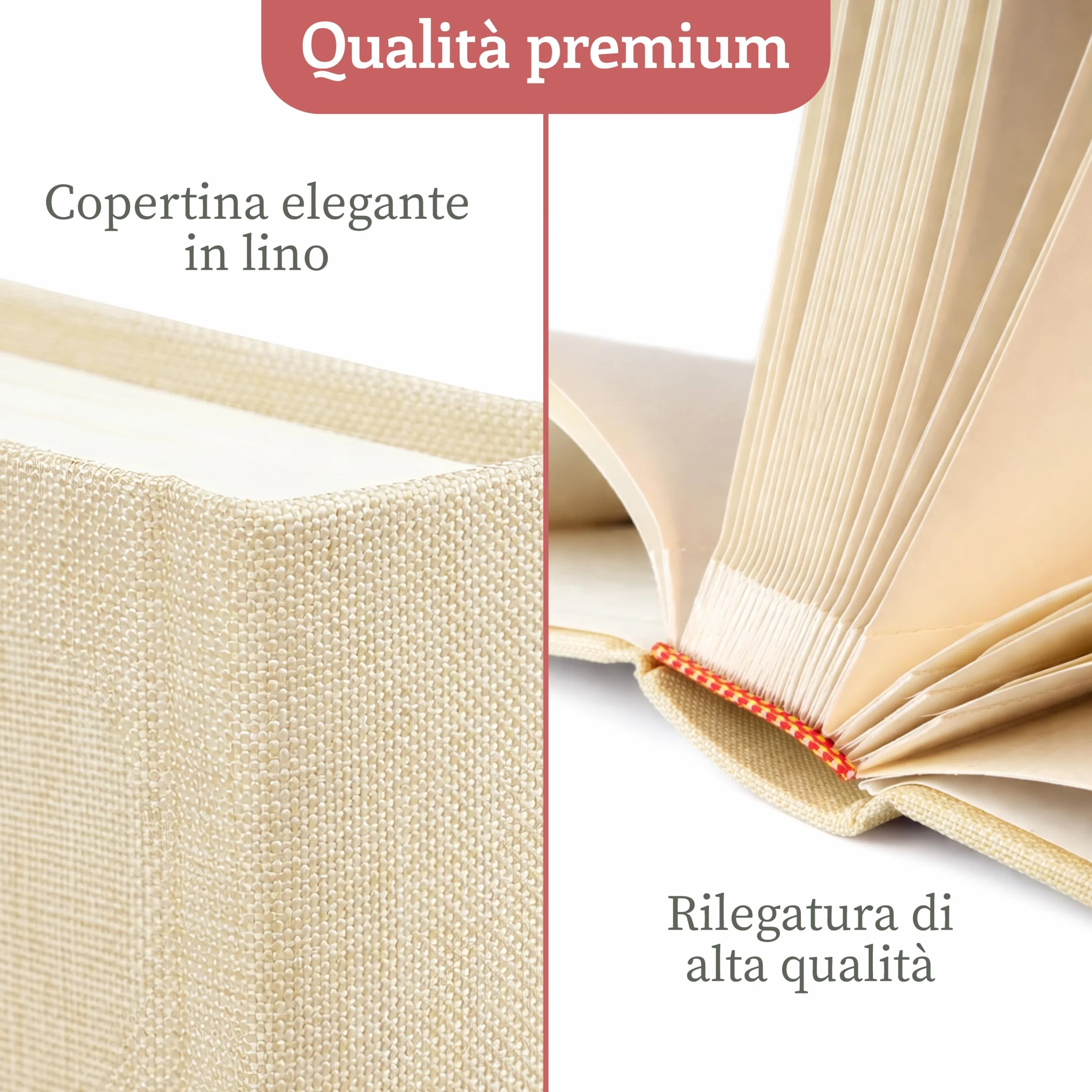 Zenacolor Album Fotografico Scrapbook in Lino 30x30cm Beige 100 Pagine 500 Foto