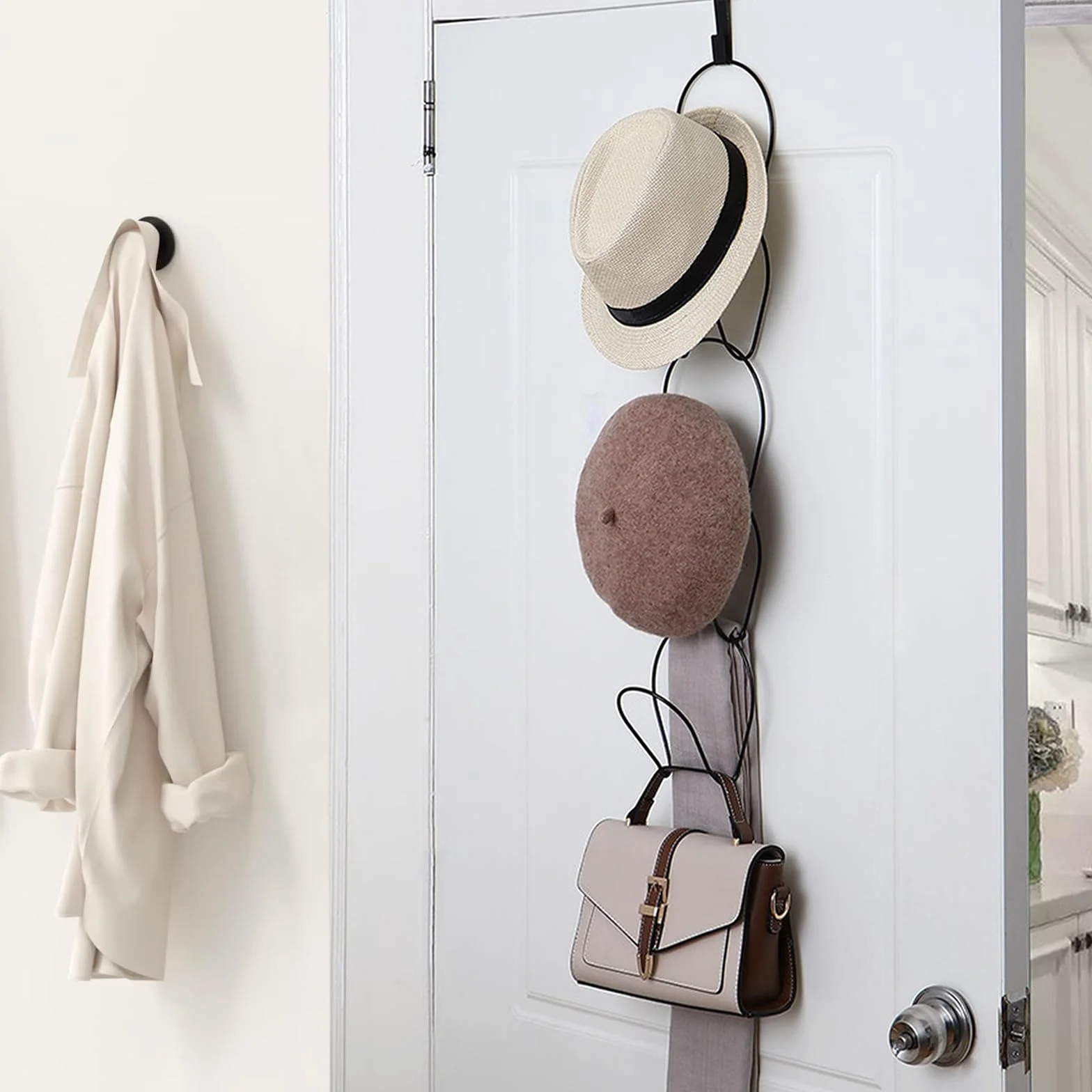 15 Pezzi Porta Cappelli da Porta Espositore Cappelli, Organizer per Appendi Cappelli, Portacappelli da Muro, Appendiabiti Ganci per Cappelli da Baseball, Sciarpe, Vestiti, Cravatte (Nero)