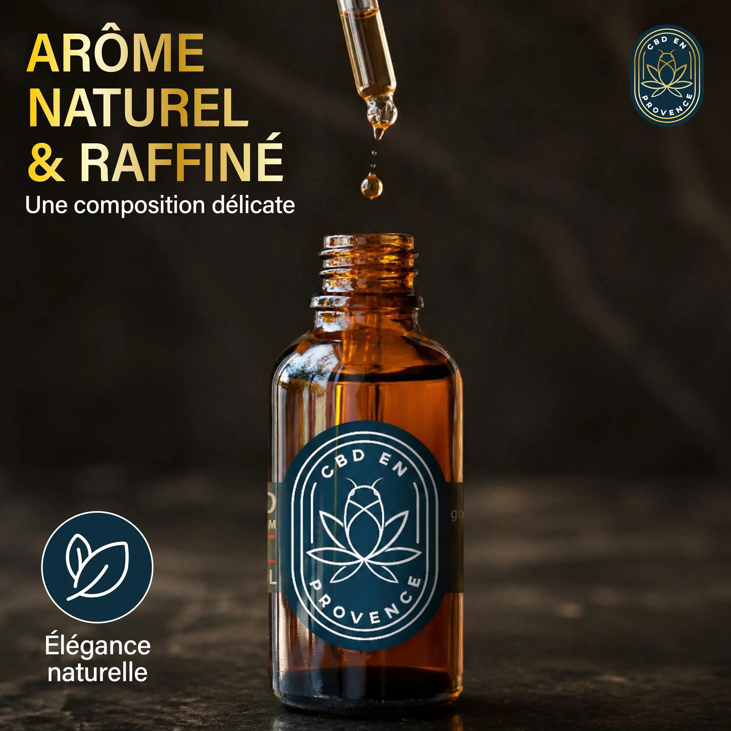 Olio Premium 20% pressato a freddo | Formula naturale | Made in France | Coltivato in Provenza | 10ml (20%) (natura)