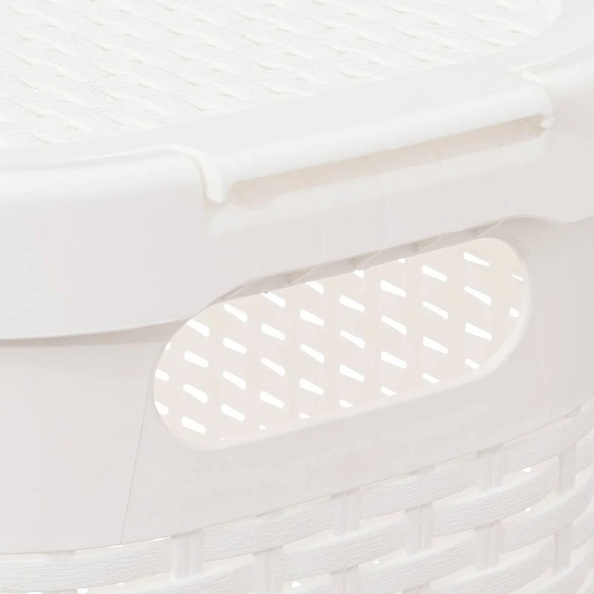 Cesto portabiancheria sottile in rattan 40L grigio bianco con fori di ventilazione