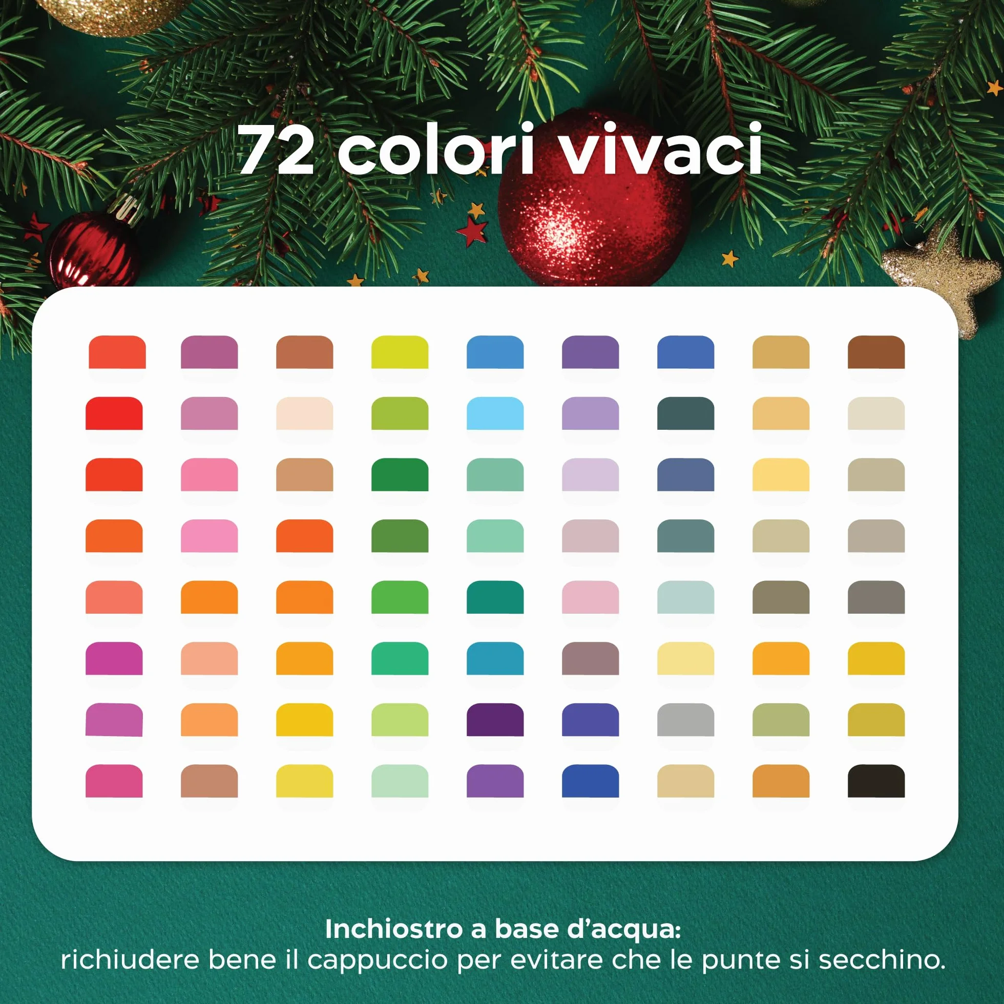 Zenacolor Pennarelli Acrilici Doppia Punta 72 Colori per Vetro e Sassi
