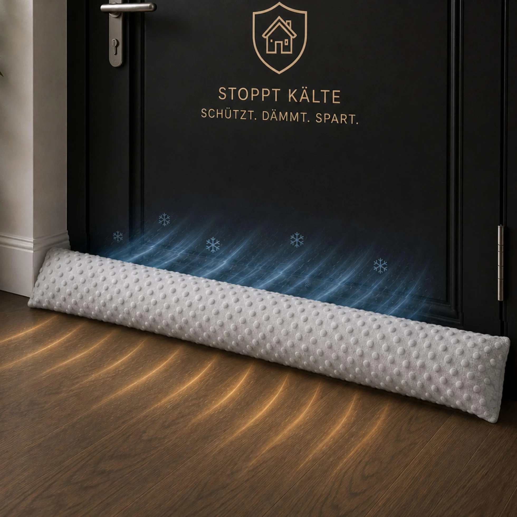 Paraspifferi porta isolante 150 cm - Salsicciotto sottoporta e finestra antivento decorativo Ideale per ingresso casa finestre e cuscino per cameretta bambini Oeko-Tex Beige