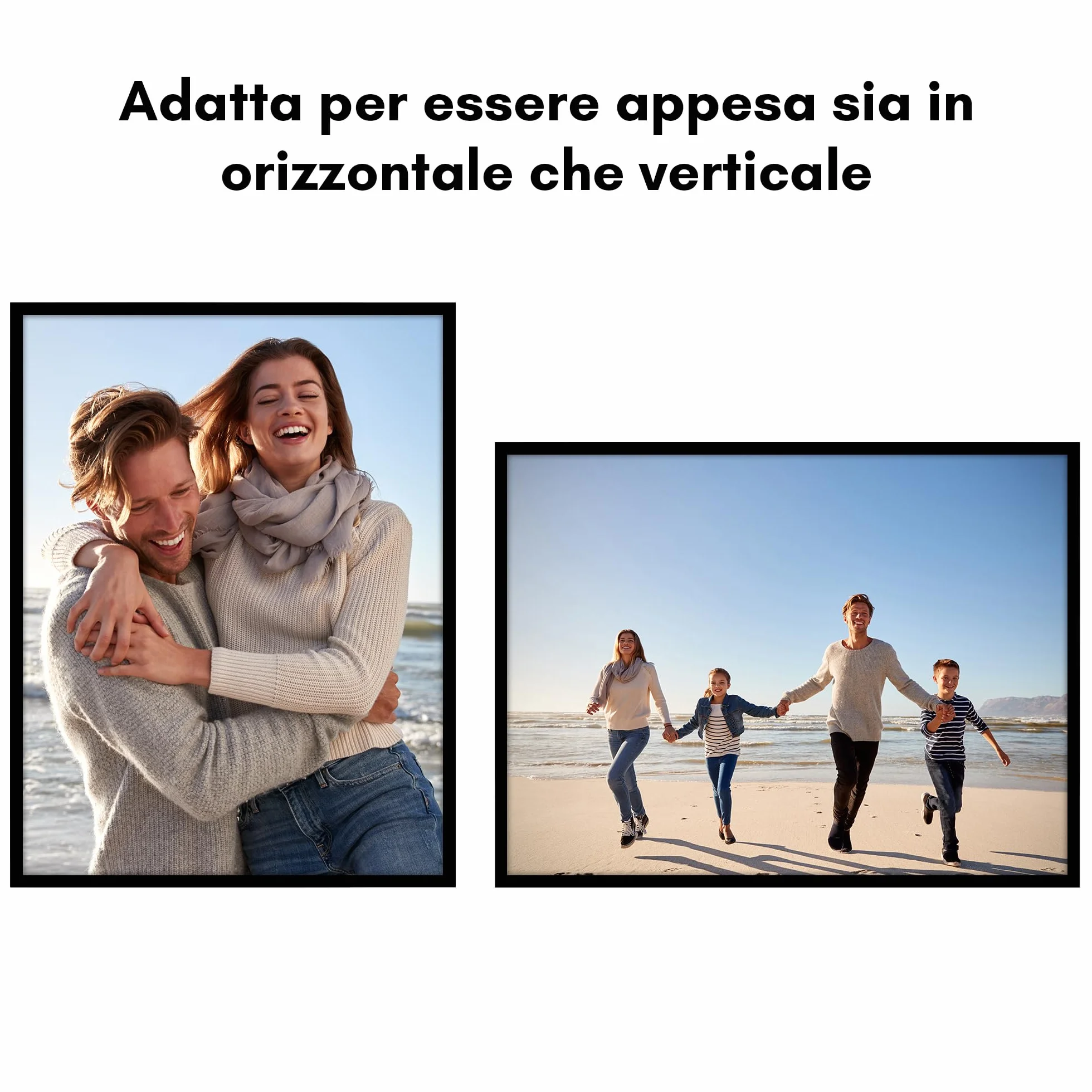Americanflat Cornice Nera 45x60 cm Portafoto con Bordo Sottile e Ganci Seghettati