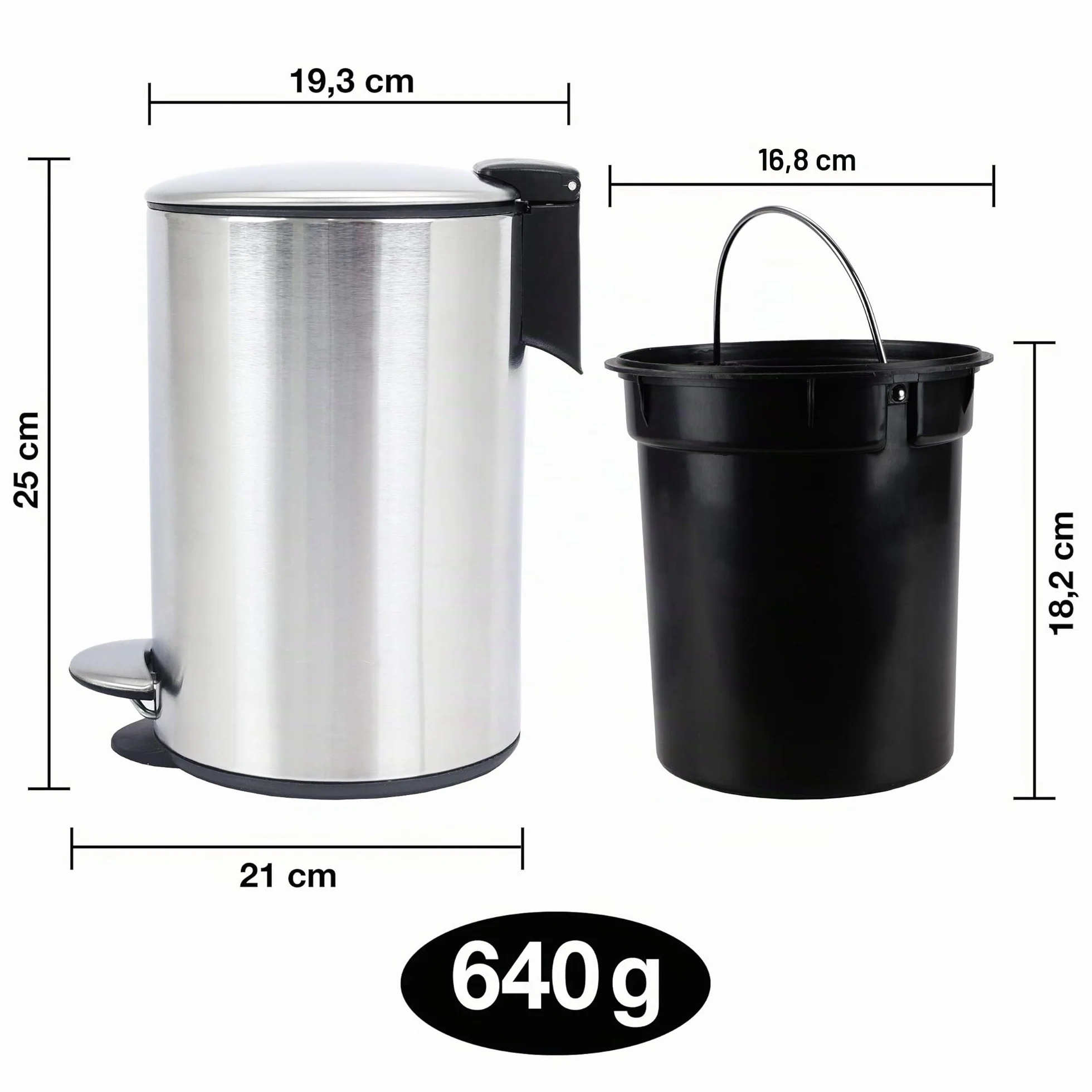 Pojemnik na śmieci do łazienki 3L ze stali nierdzewnej z cichym zamykaniem