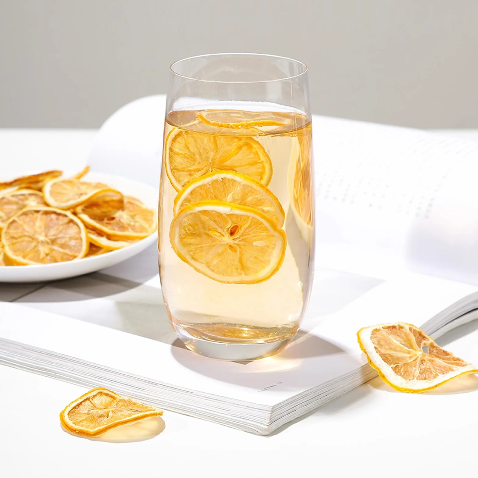 Fette di limone disidratate | Fette di limone naturale puro 80 g | Adatto per spezie per la decorazione di bevande