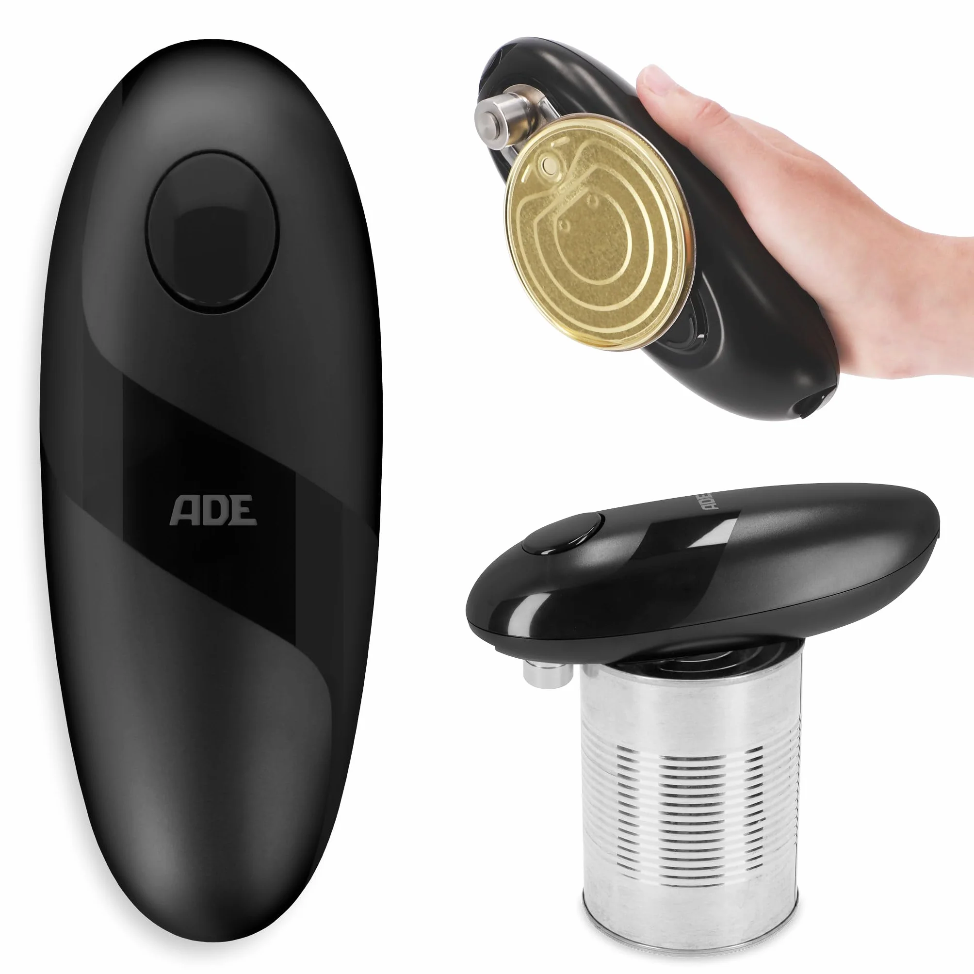 ADE Apriscatole elettrico professionale con magnete e gancio, per anziani, batterie incluse
