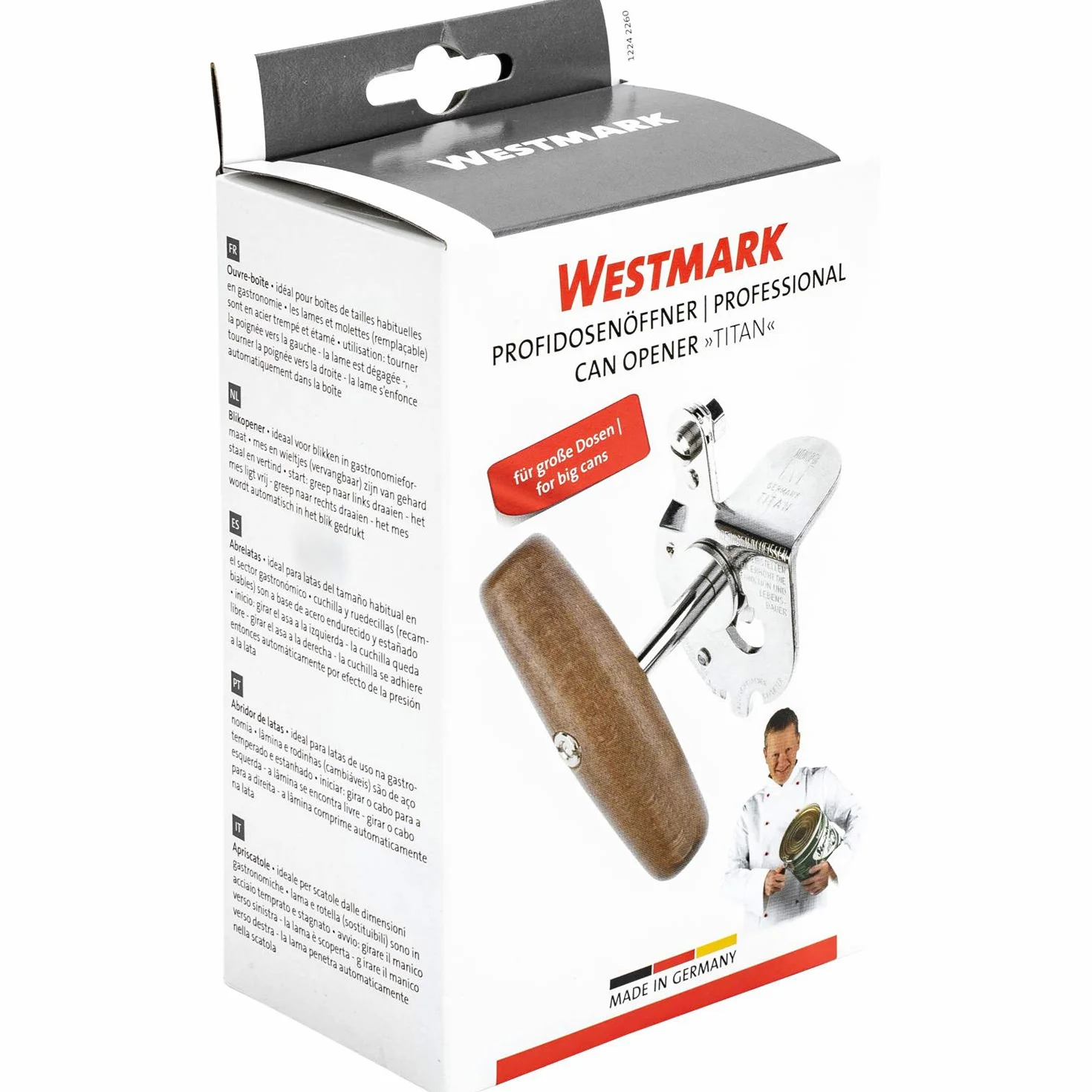Westmark Apriscatole professionale Acciaio Legno Titan