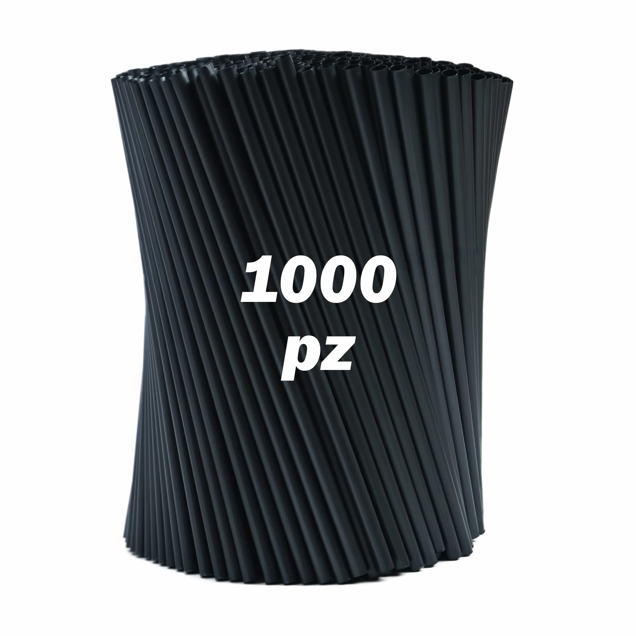 Cannucce Nere Biodegradabili 21 cm x 7 mm - Cannucce Compostabili per Cocktail, Bar e Catering