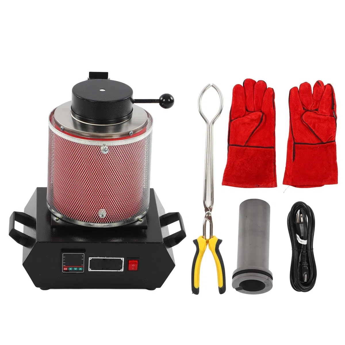 Kit Forno di Fusione, Forno di Fusione Dell'Oro 3 Kg, Forno di Fusione Elettrico per Gioielli in Metallo Oro Argento (Spina europea 220 V)