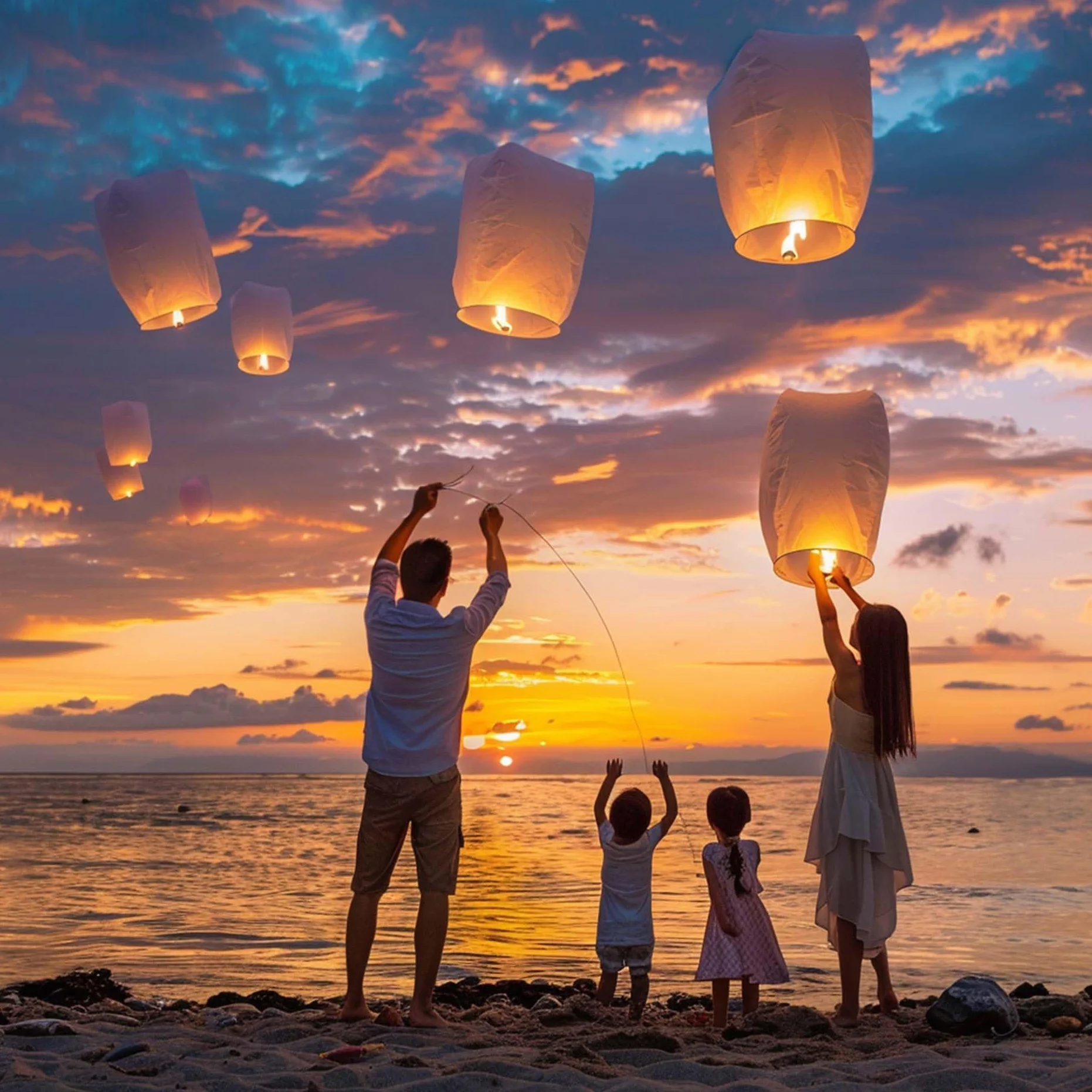 Lanterne Cinesi del Cielo Bianco 20 Pezzi, Lanterne di Carta Volanti con Luci Luminose per Matrimoni Feste