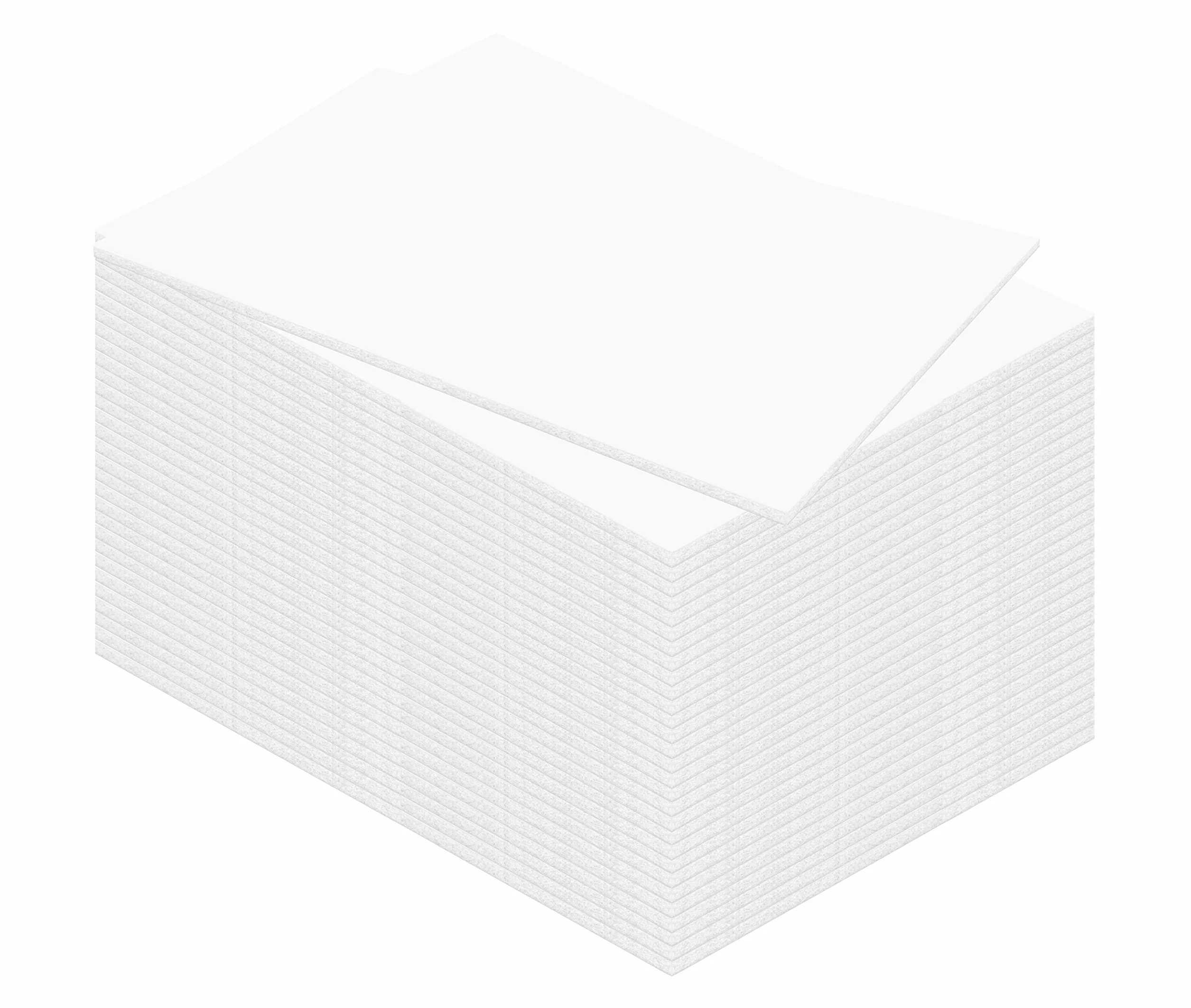 Kangaro Pannelli in schiuma formato DIN A4, 29,7 x 21 cm, 3 mm, confezione da 30 pezzi, per artigianato, presentazione, modellismo, passepartout, colore bianco