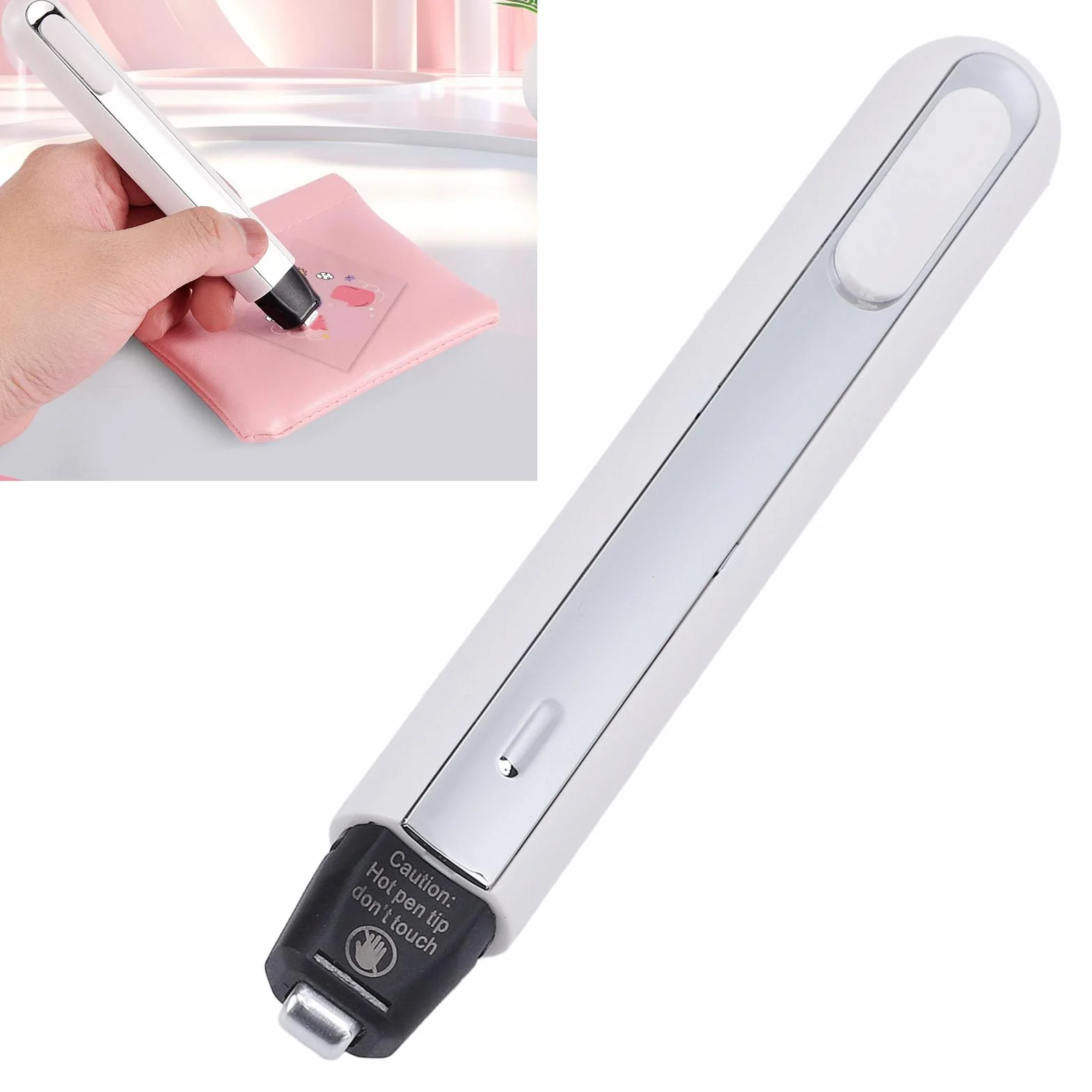 Penna Termica Attiva a Riscaldamento Rapido, Macchina per Pressatura a Caldo in Miniatura con Batteria Integrata per Vestiti e Cappelli