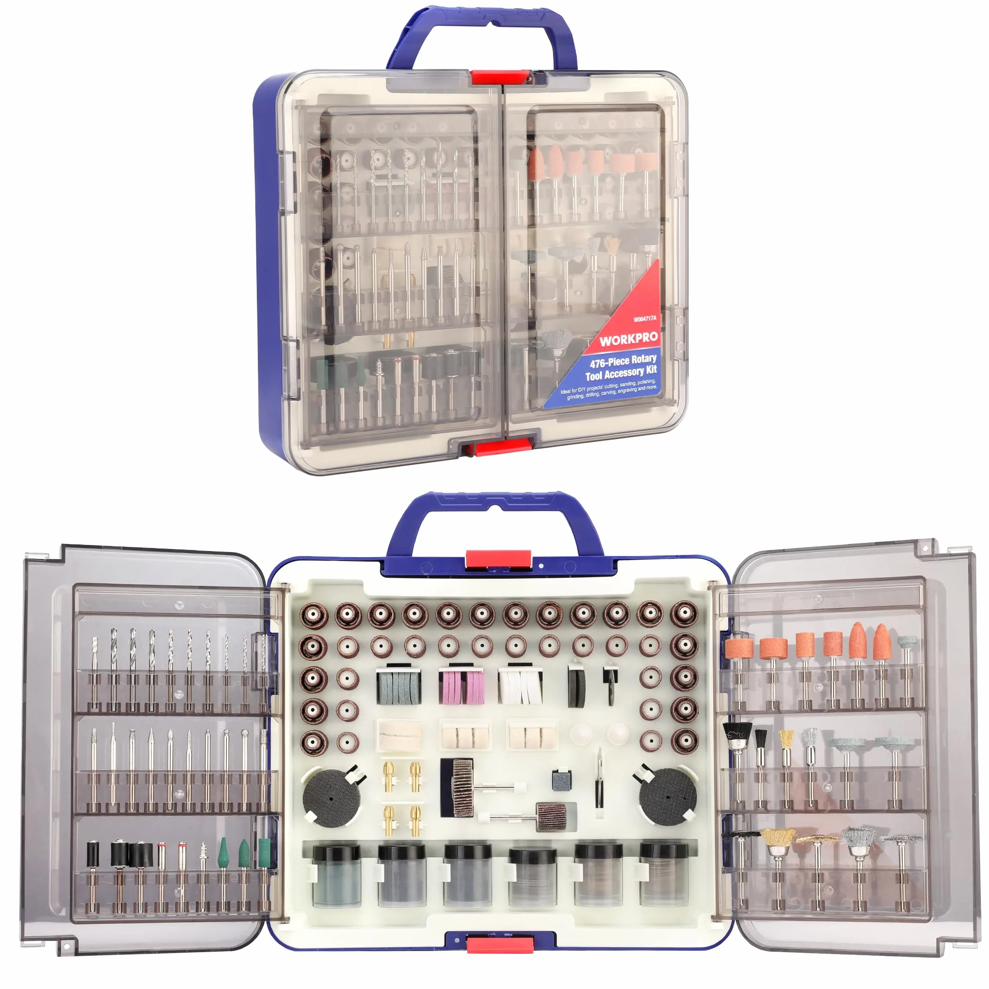 WORKPRO Set 476 Pezzi Accessori Utensili Rotanti Universali Taglio Incisione Smerigliatura
