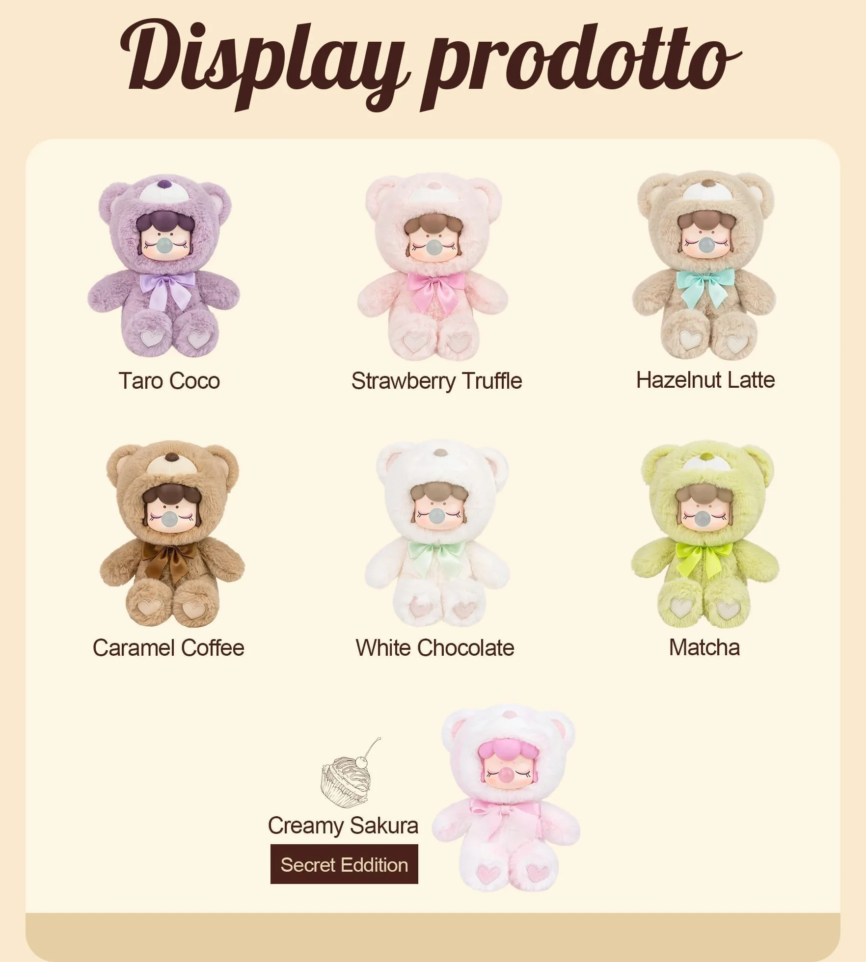 Rolife Nanci Figura d'Azione Orso di Peluche Colorato al Cioccolato Cutie Box Sorpresa Collezione