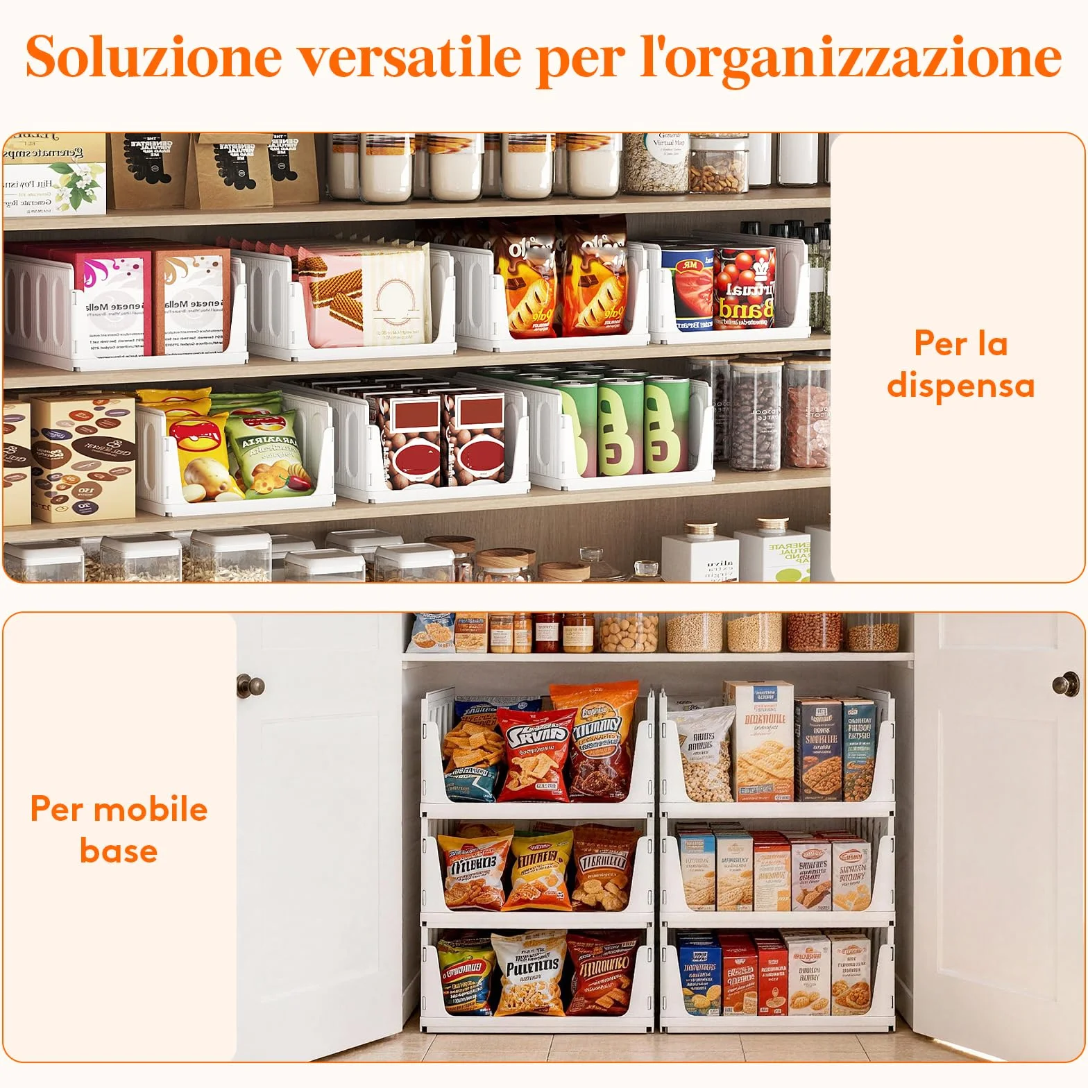 Lifewit Organizer Armadio, Contenitori Impilabili per Vestiti con Cassetti Salvaspazio, 24L Bianco 5 Pezzi