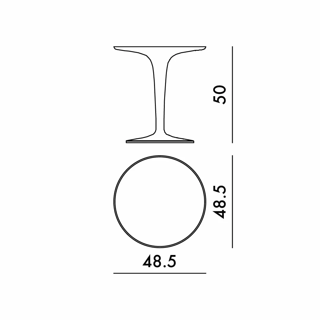 Kartell, Tip Top, Tavolino, Trasparente, 48 x 50 x 48 cm